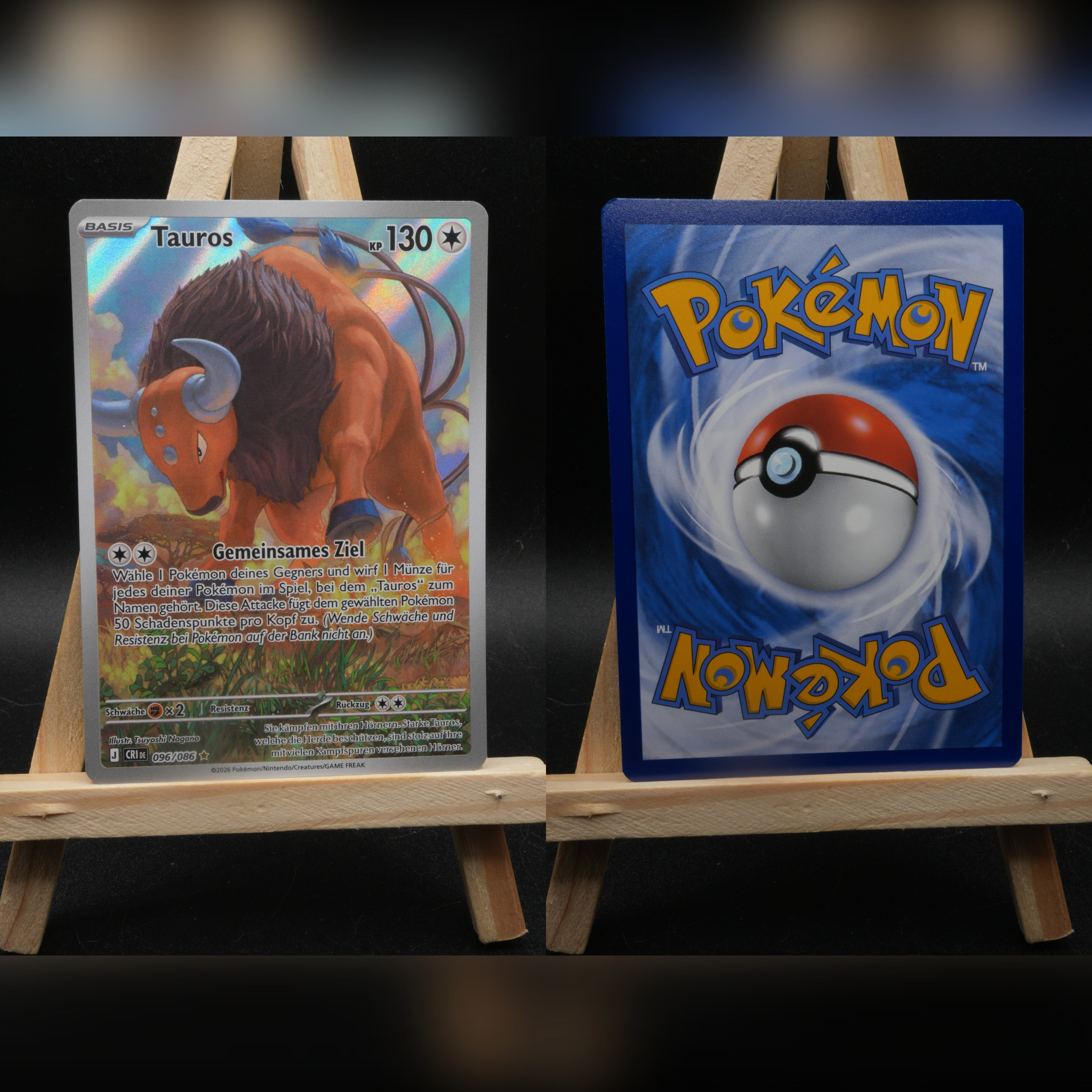Tauros CRI 096 Wachsendes Chaos Pokémon Karte Deutsch Near Mint