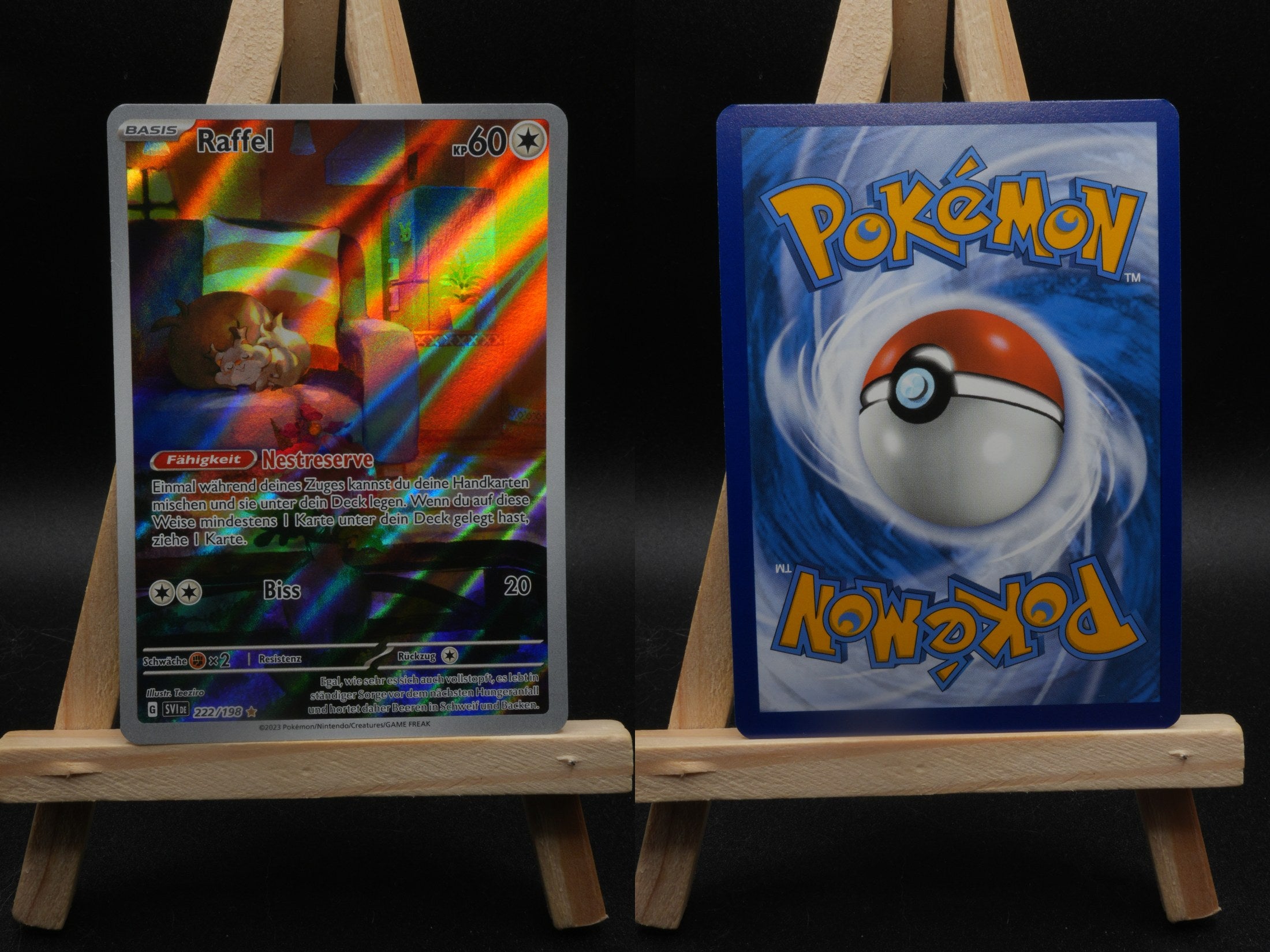 Raffel SVI 222 Karmesin und Purpur Pokémon Karte Deutsch Near Mint