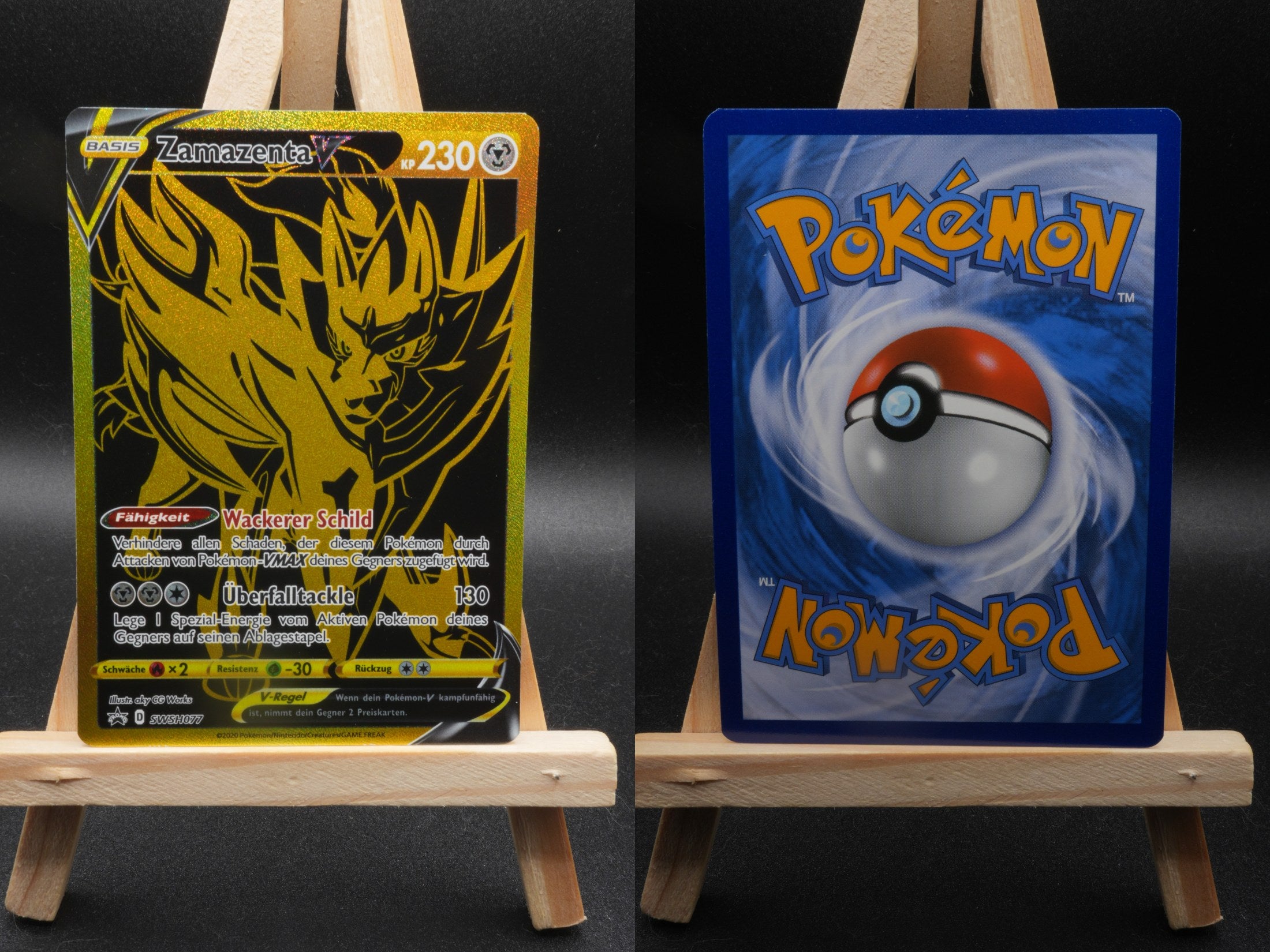 Zamazenta V SWSH 077 SWSH Black Star Promo Pokémon Karte Deutsch Near Mint