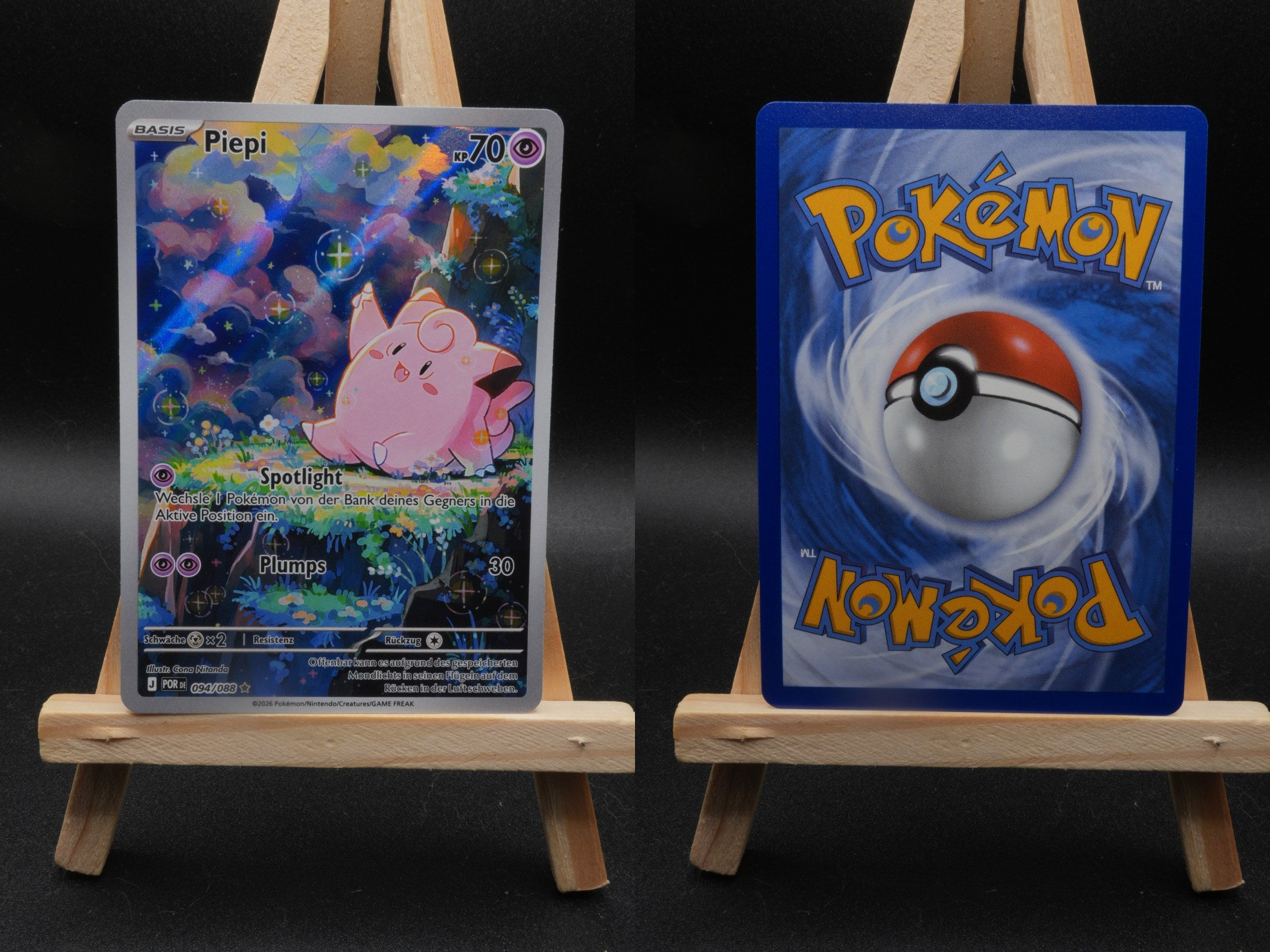 Piepi POR 094 Optimale Ordnung Pokémon Karte Deutsch Near Mint