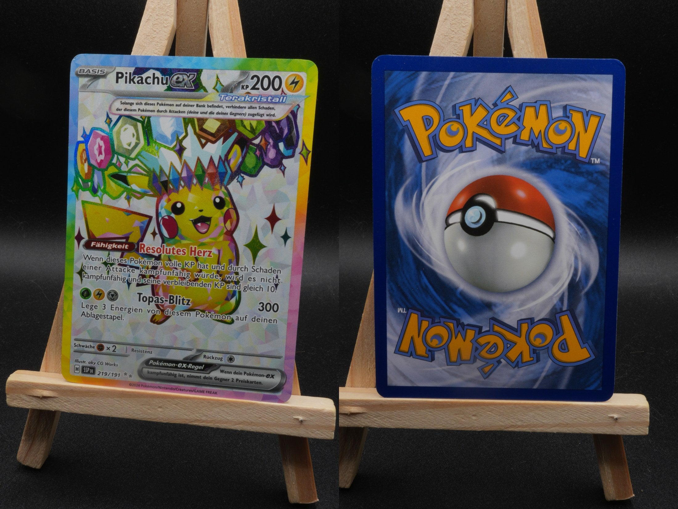 Pikachu ex SSP 219 Stürmische Funken Pokémon Karte Deutsch Excellent