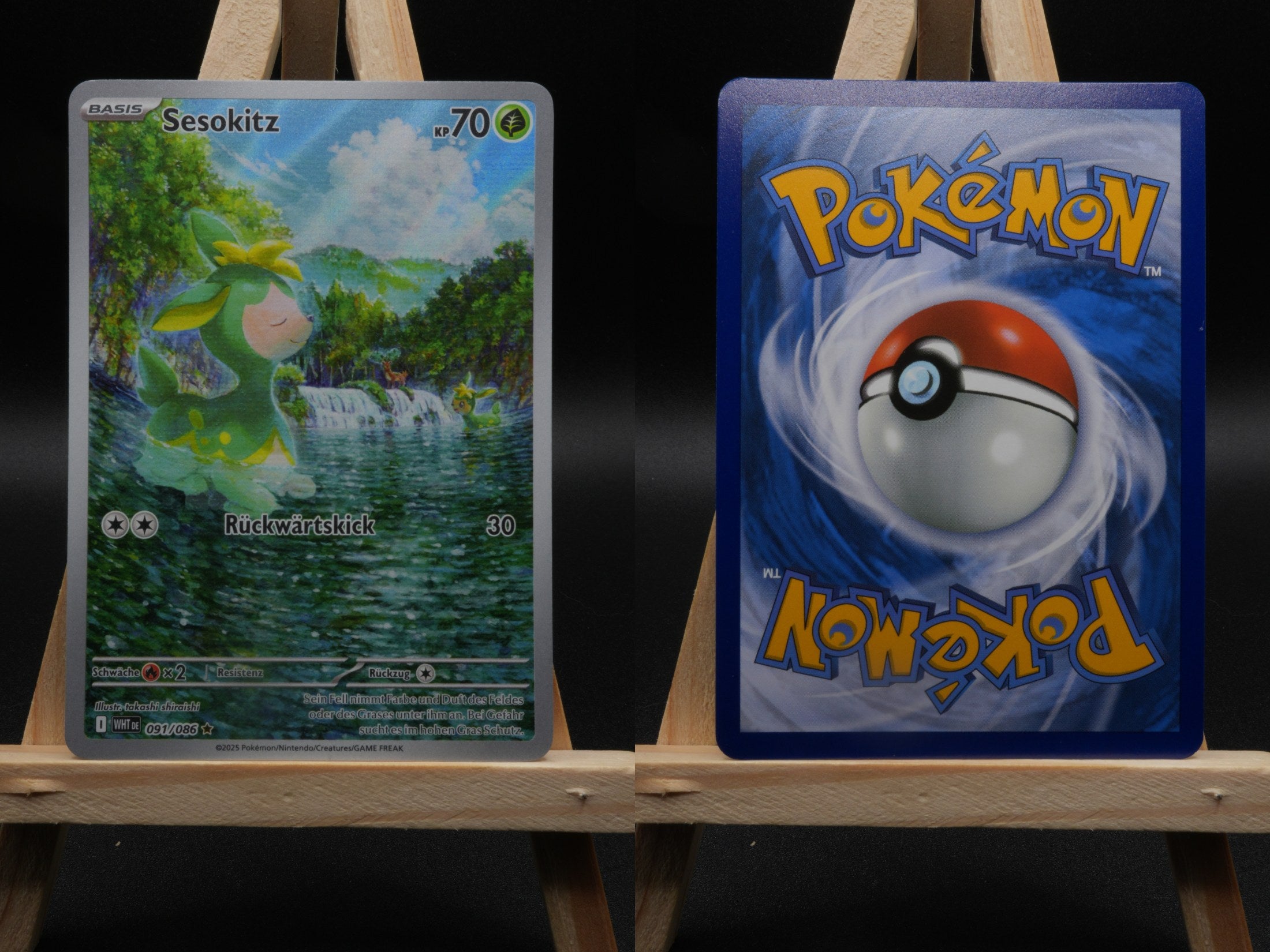 Sesokitz WHT 091 Weiße Flammen Pokémon Karte Deutsch Near Mint