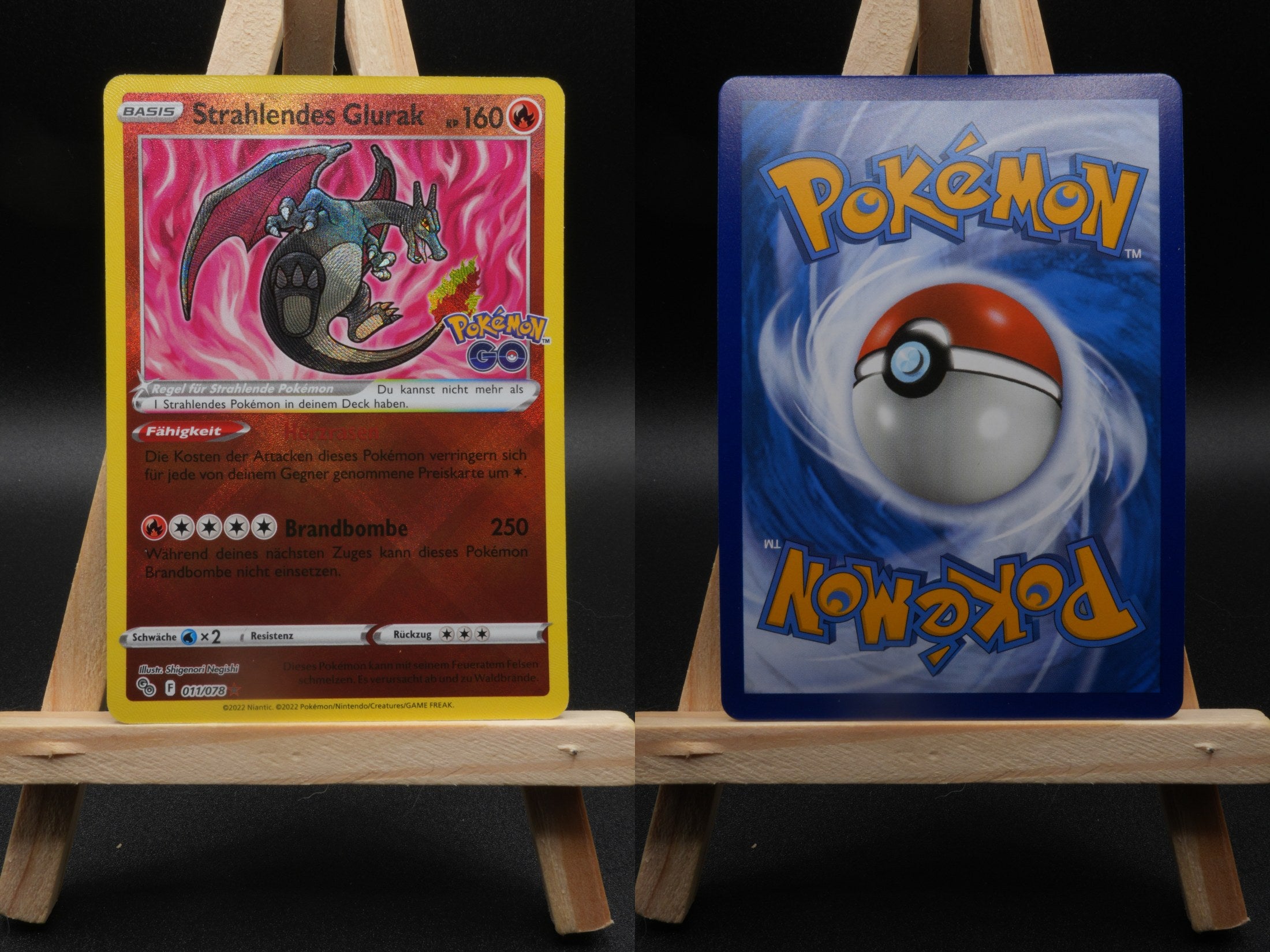 Strahlendes Glurak PGO 011 Pokémon GO Pokémon Karte Deutsch Near Mint