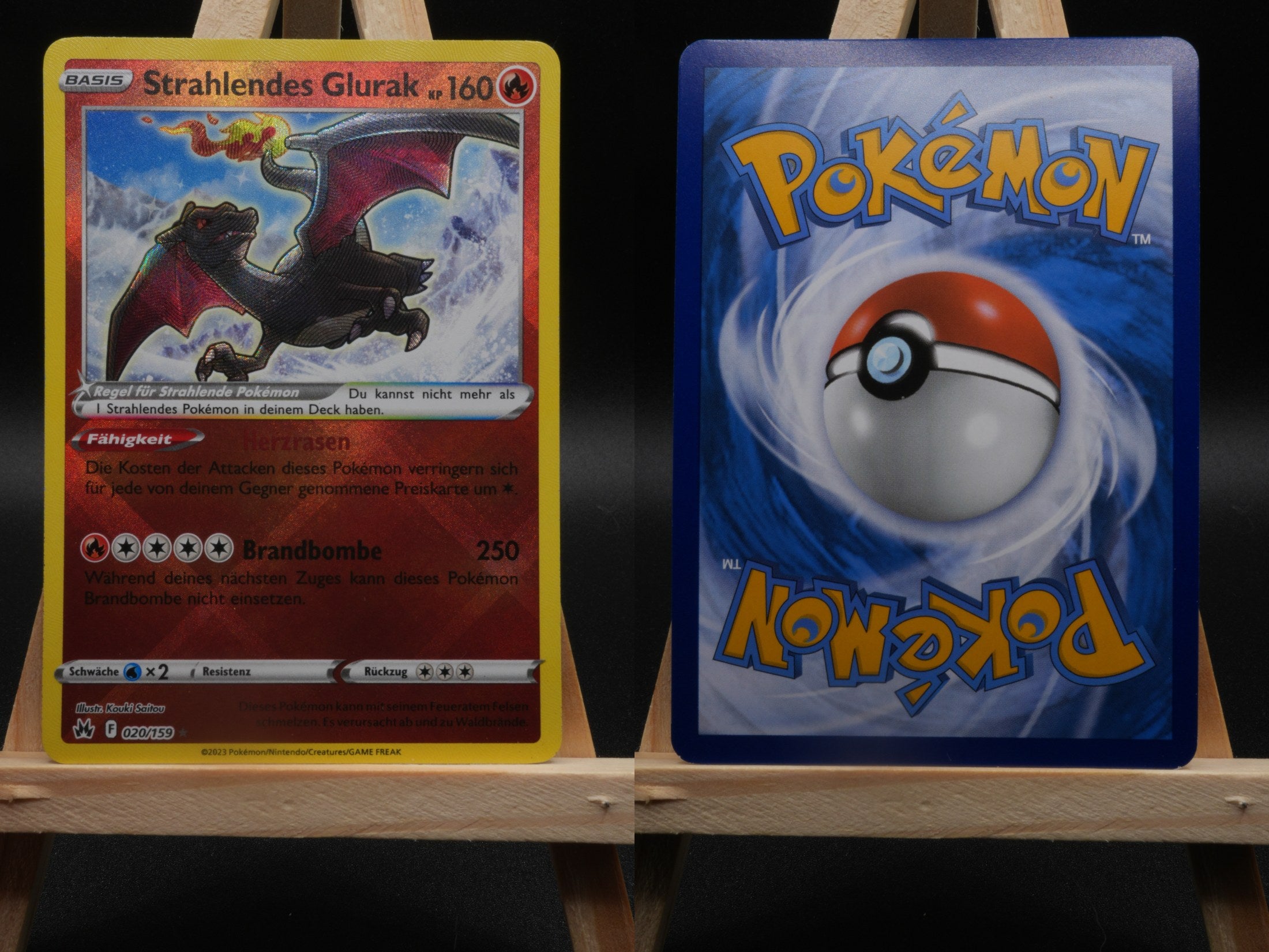 Strahlendes Glurak CRZ 020 Zenit der Könige Pokémon Karte Deutsch Near Mint