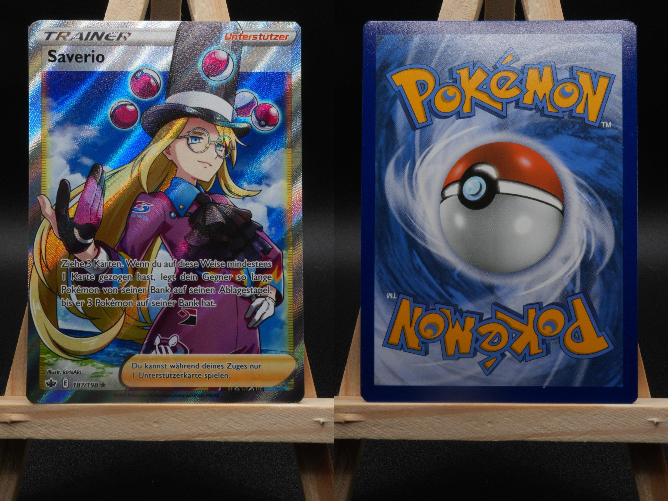 Saverio CRE 187 Schaurige Herrschaft Pokémon Karte Deutsch Near Mint