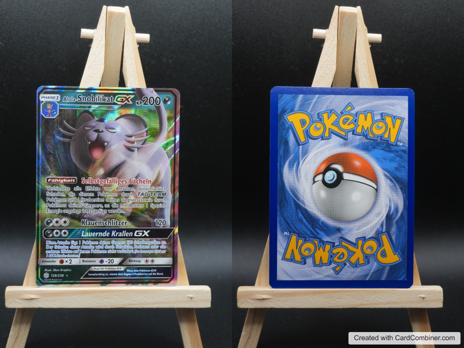 Alolan Persian GX CEC 129 Welten im Wandel Pokémon Karte Deutsch Near Mint
