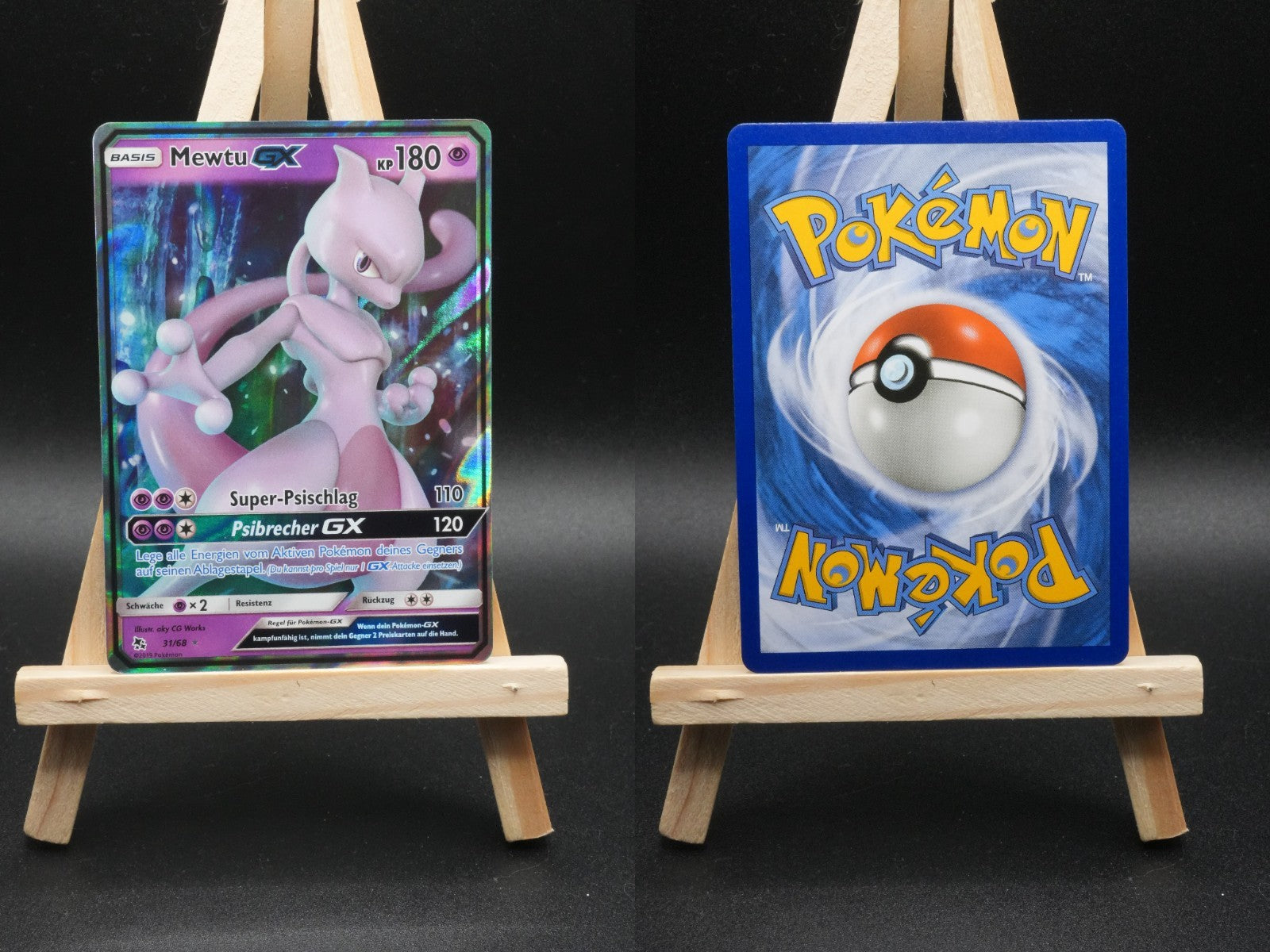 Mewtwo GX HIF 31 Verborgenes Schicksal Pokémon Karte Deutsch Near Mint