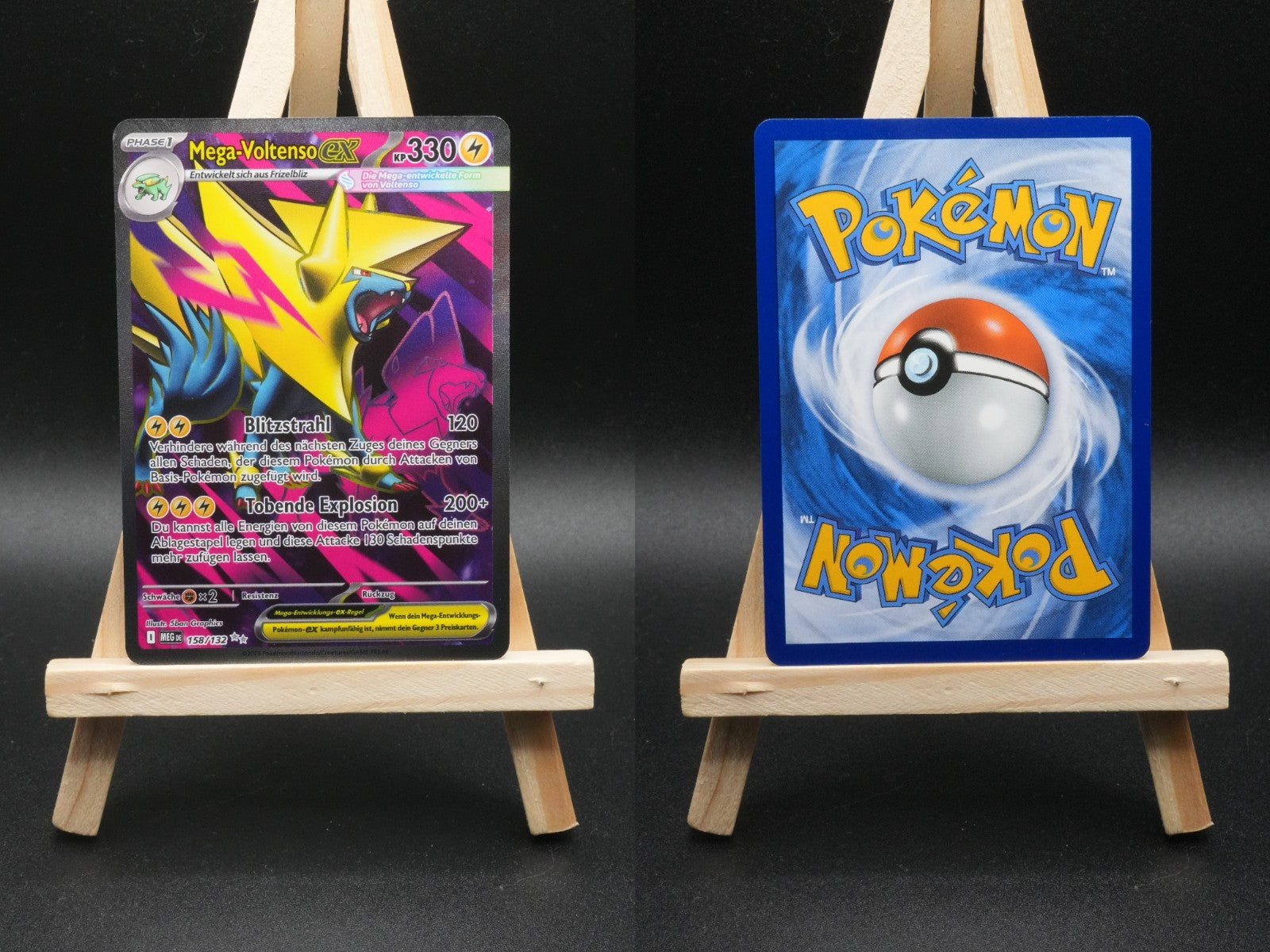 Mega Voltenso ex MEG 158 Mega-Entwicklung Pokémon Karte Deutsch Near Mint