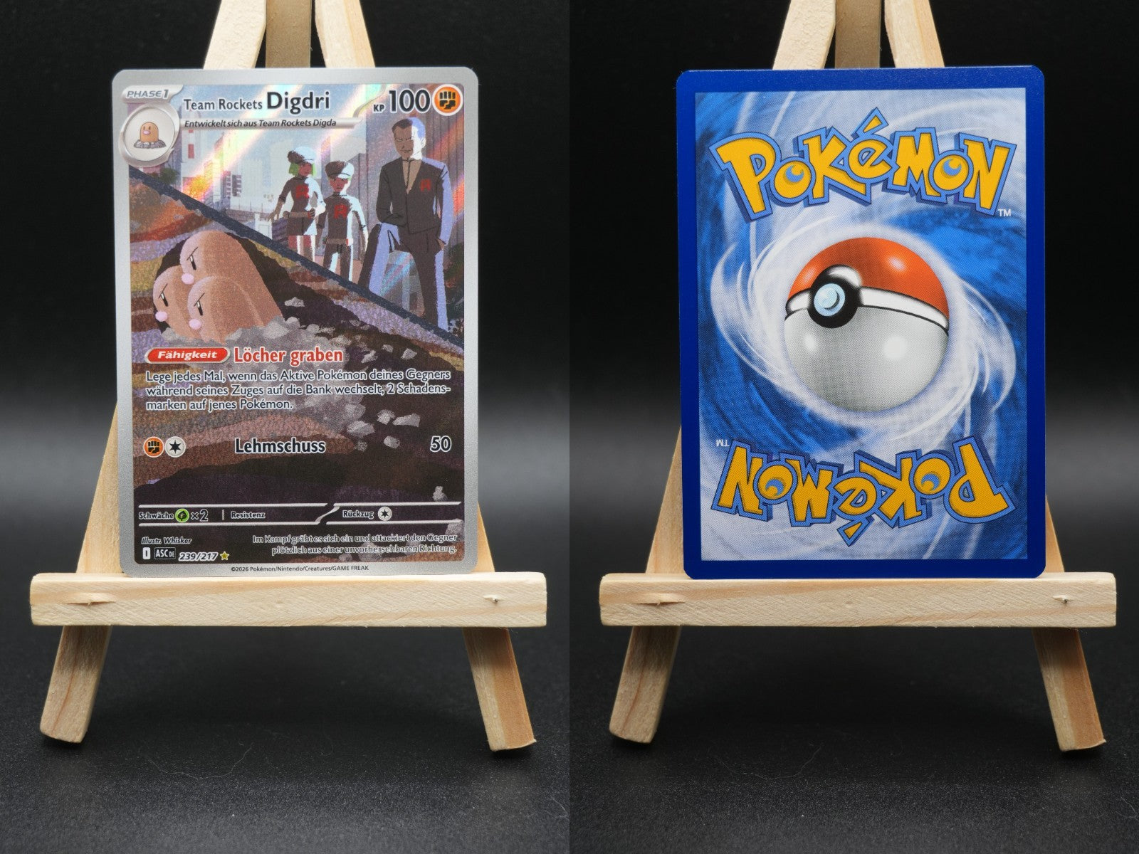 Team Rockets Digdri ASC 239 Erhabene Helden Pokémon Karte Deutsch Near Mint