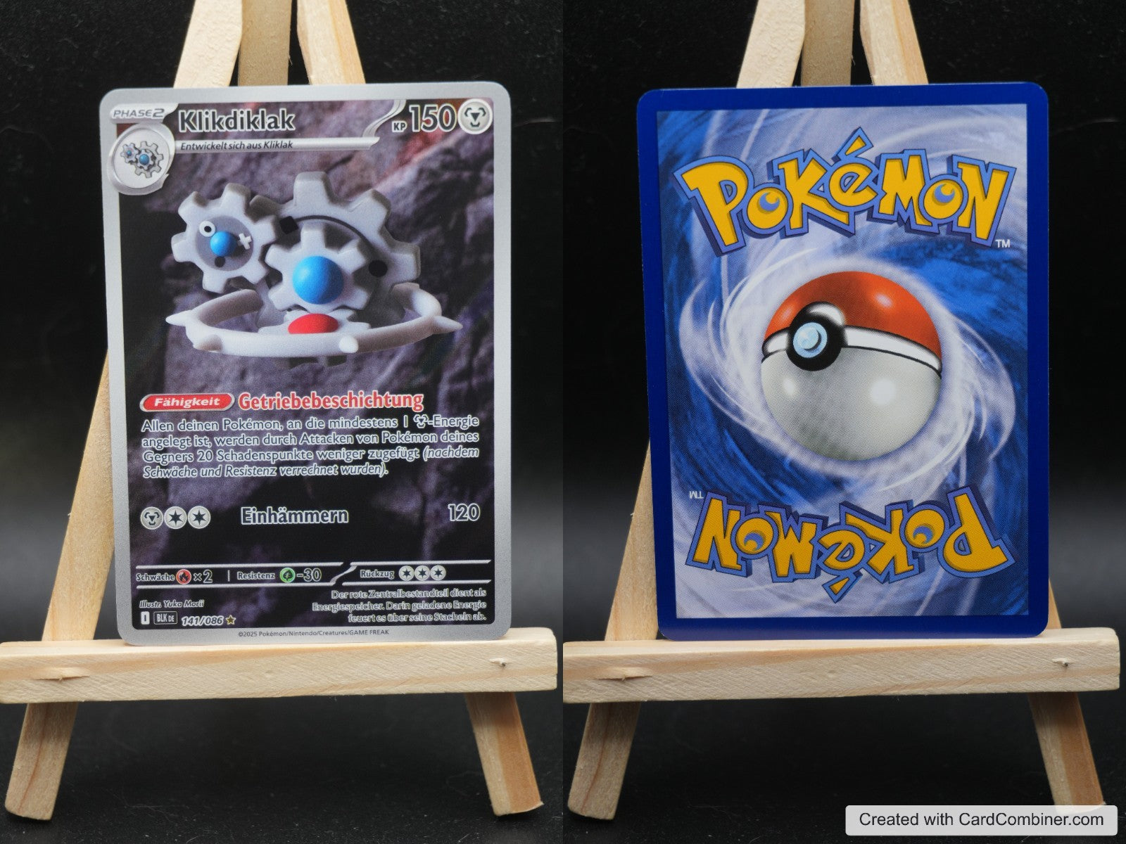 Klikdiklak BLK 141 Schwarze Blitze Pokémon Karte Deutsch Near Mint