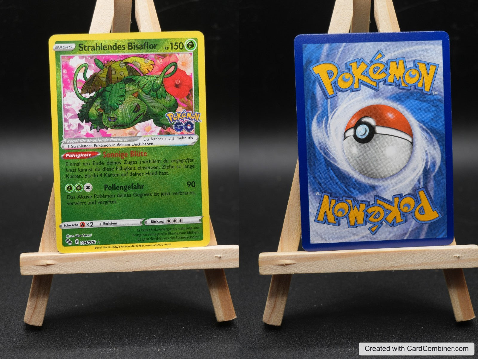 Strahlendes Bisaflor PGO 004 Pokémon GO Pokémon Karte Deutsch Near Mint