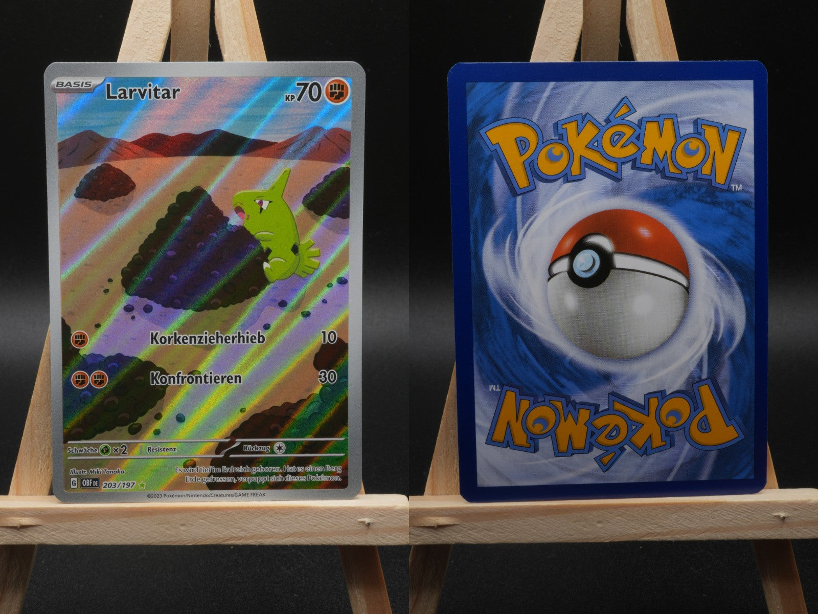 Larvitar OBF 203 Obsidianflammen Pokémon Karte Deutsch Near Mint