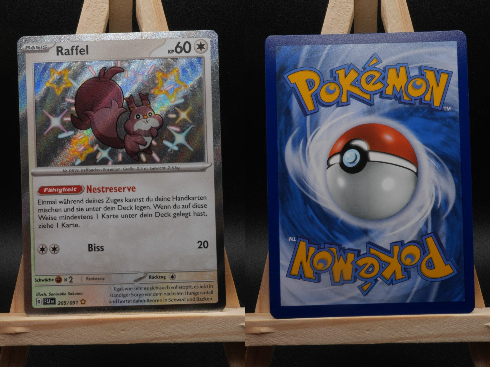 Raffel 205/091 Shiny Rare Paldeas Schicksale DE NM Pokémon