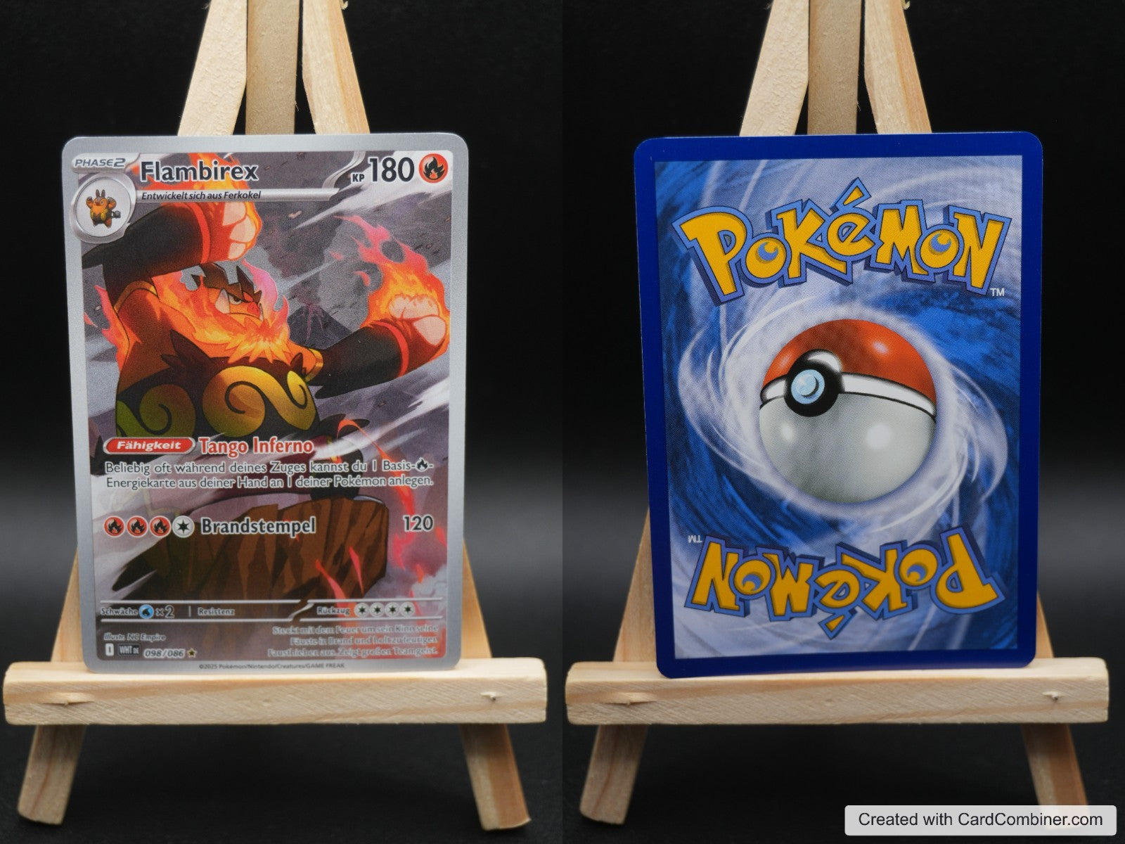 Flambirex WHT 098 Weiße Flammen Pokémon Karte Deutsch Near Mint