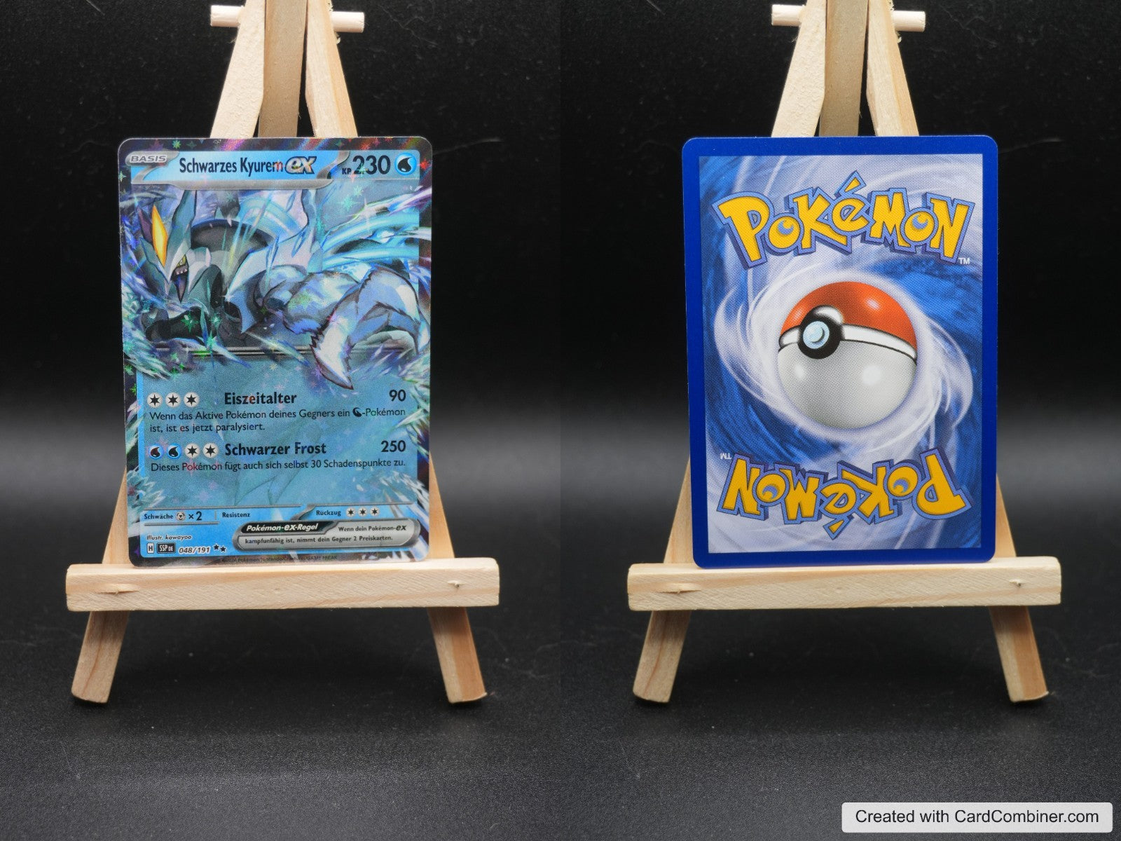 Schwarzes Kyurem ex SSP 048 Stürmische Funken Pokémon Karte Deutsch Near Mint