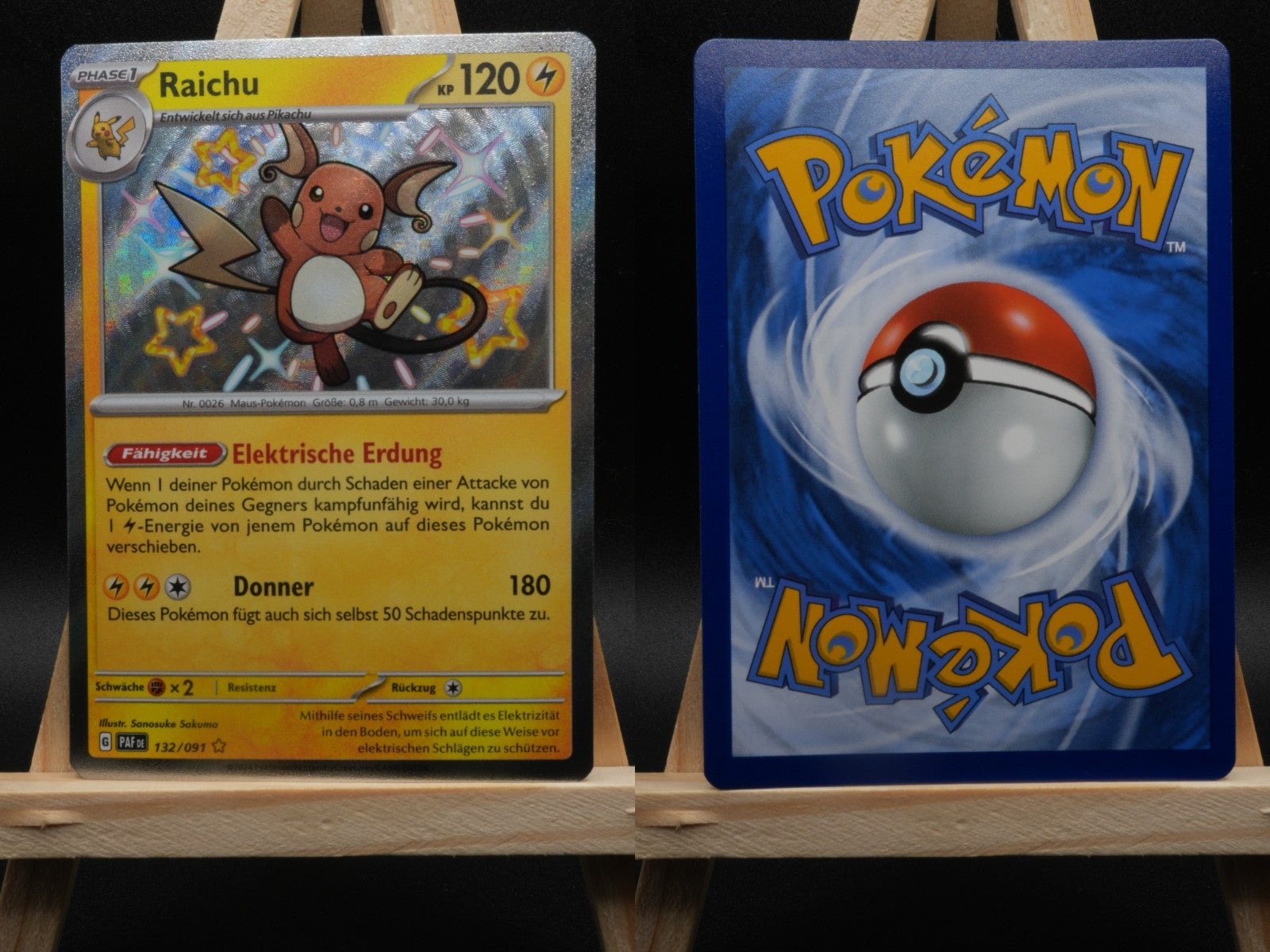 Raichu 132/091 Shiny Rare Paldeas Schicksale DE NM Pokémon