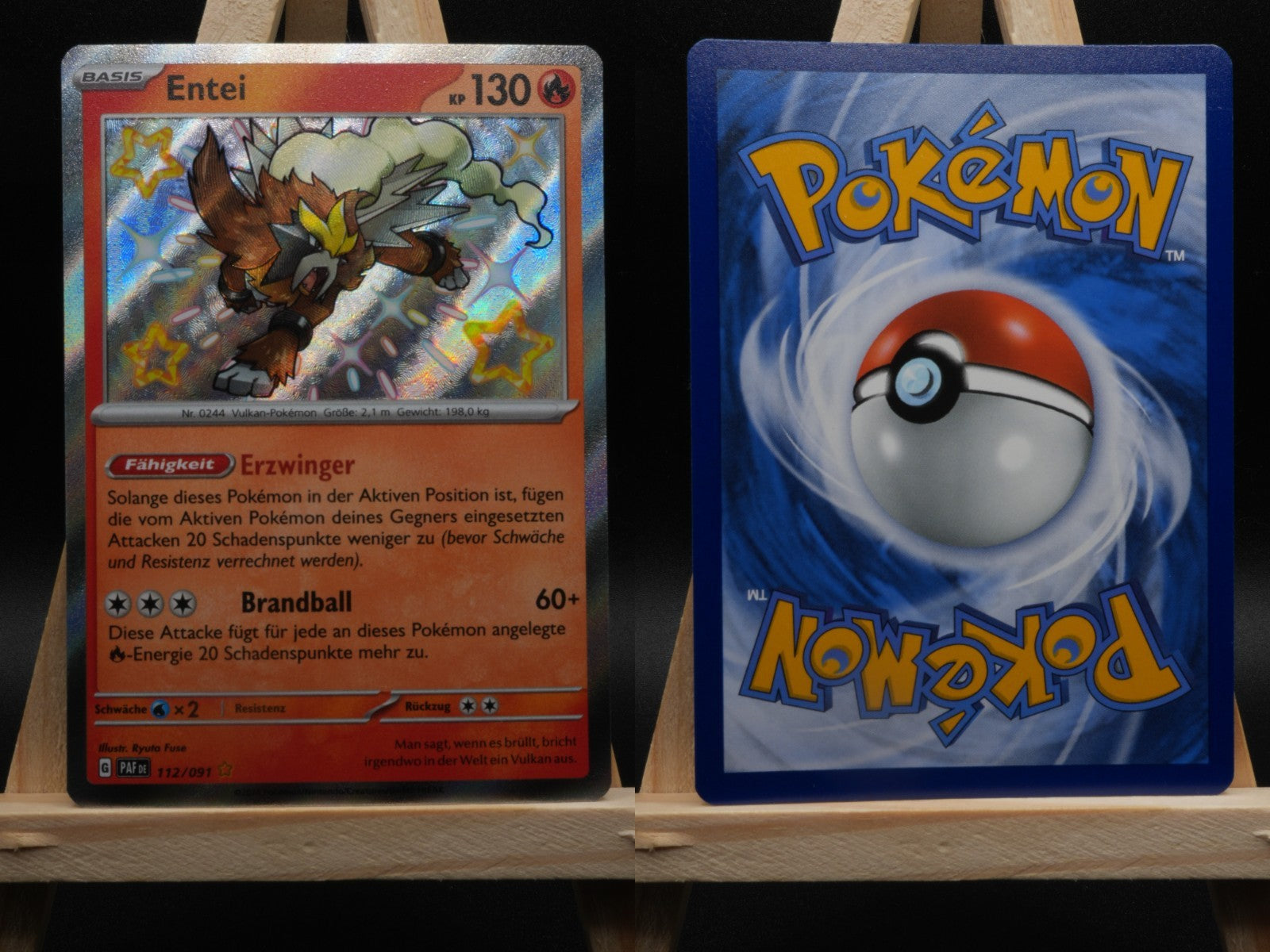 Entei 112/091 Shiny Rare Paldeas Schicksale DE NM Pokémon