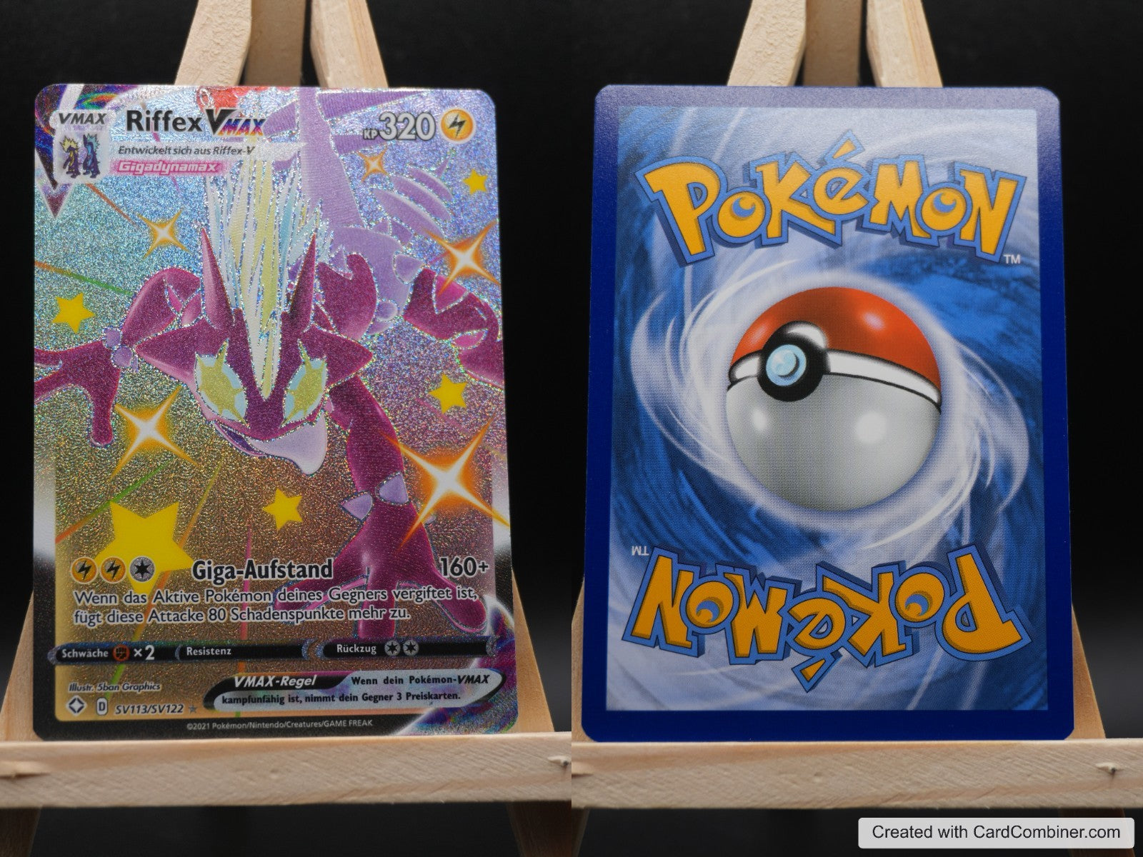 Riffex VMAX SHF SV113 Glänzendes Schicksal Pokémon Karte Deutsch Near Mint