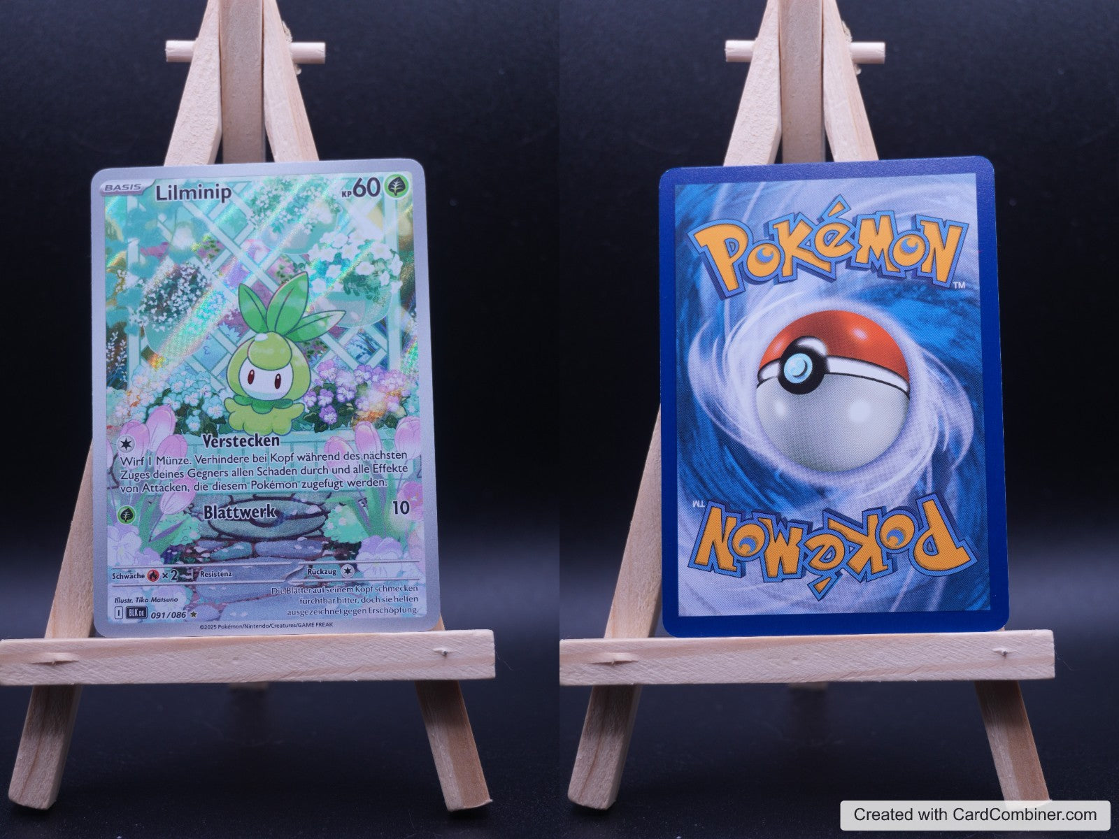 Lilminip BLK 091 Schwarze Blitze Pokémon Karte Deutsch Near Mint