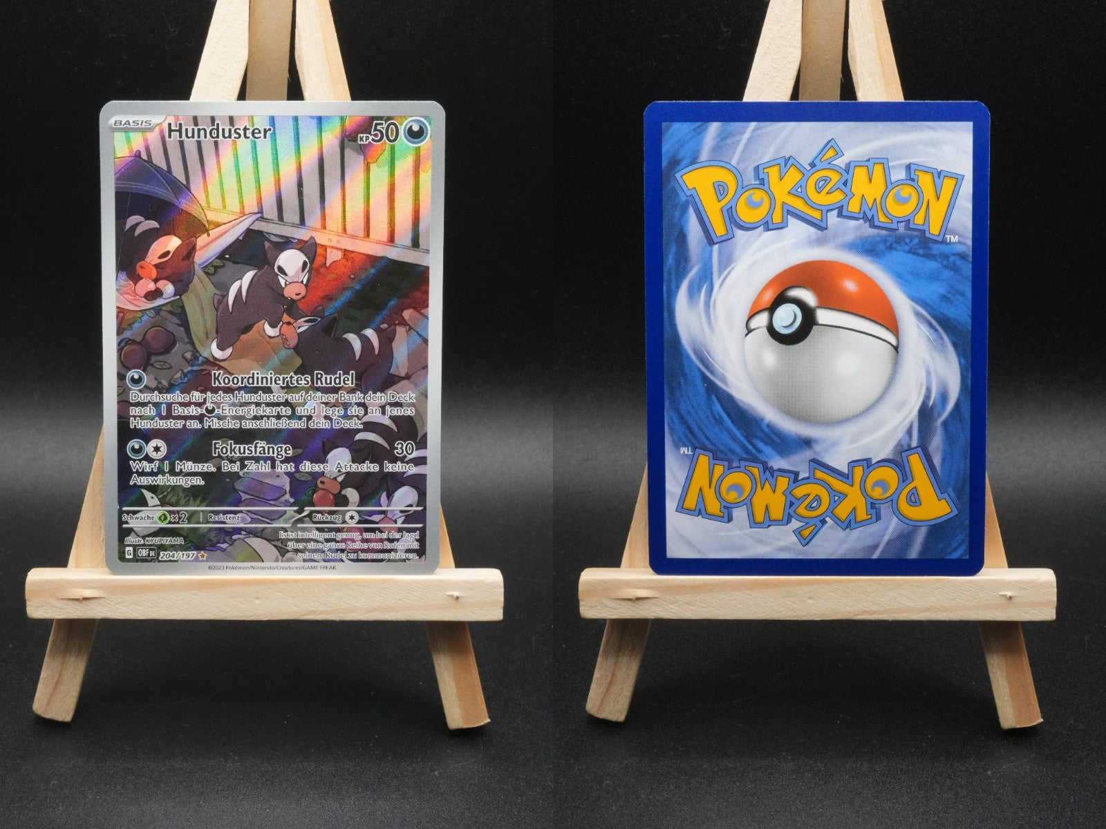 Hunduster OBF 204 Obsidianflammen Pokémon Karte Deutsch Near Mint