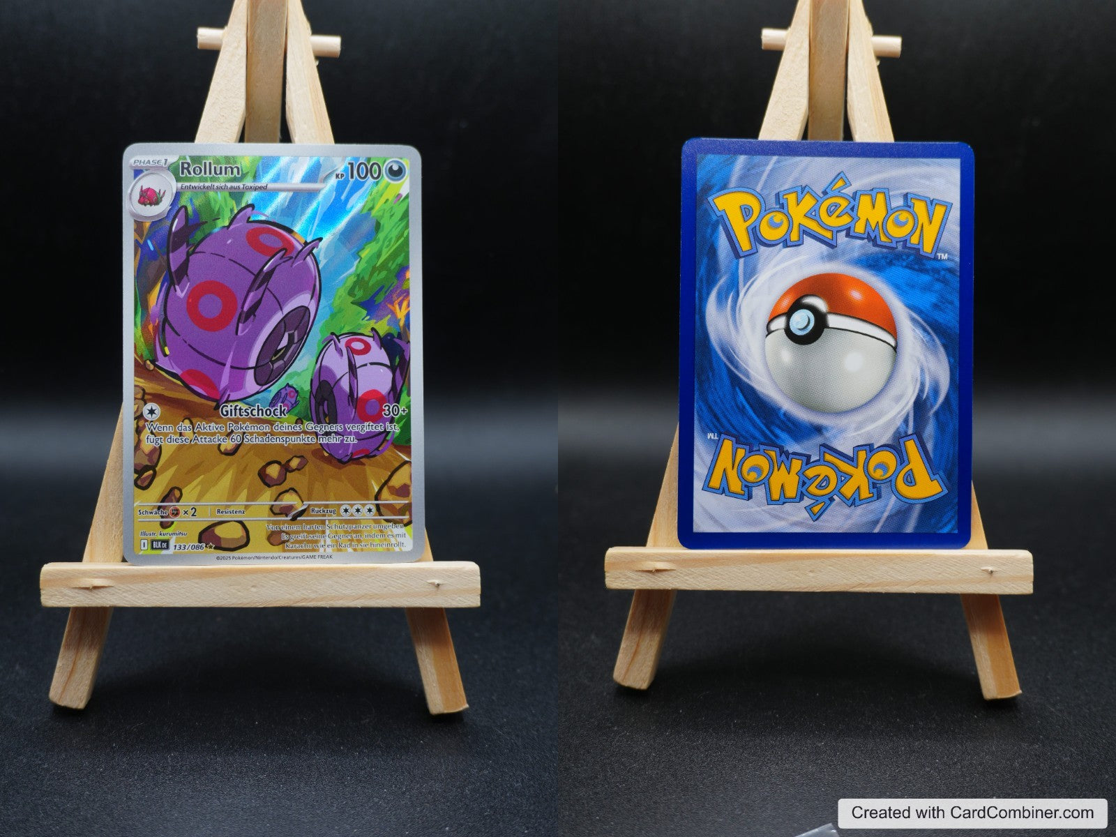 Rollum BLK 133 Schwarze Blitze Pokémon Karte Deutsch Near Mint