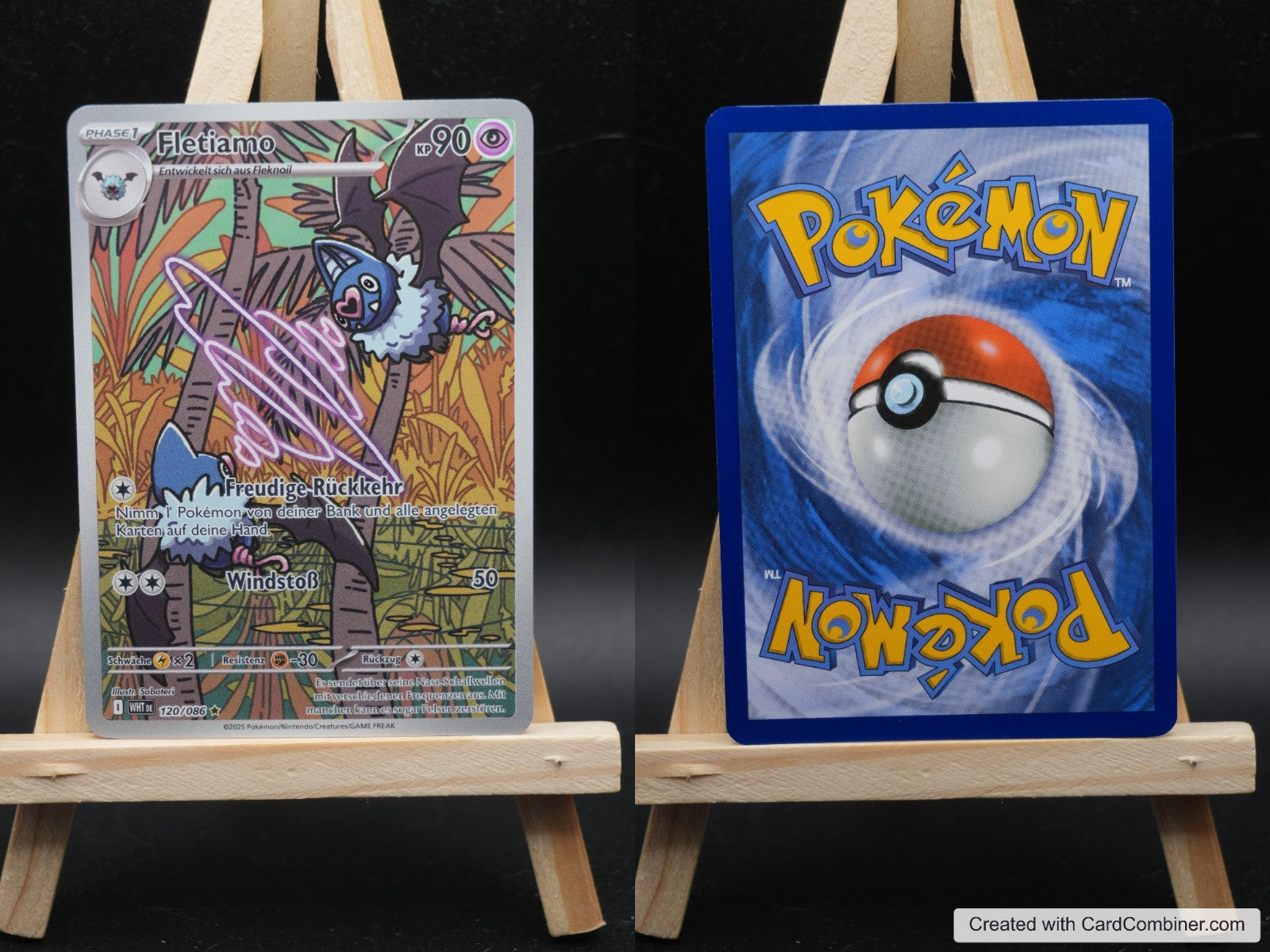 Fletiamo WHT 120 Weiße Flammen Pokémon Karte Deutsch Near Mint