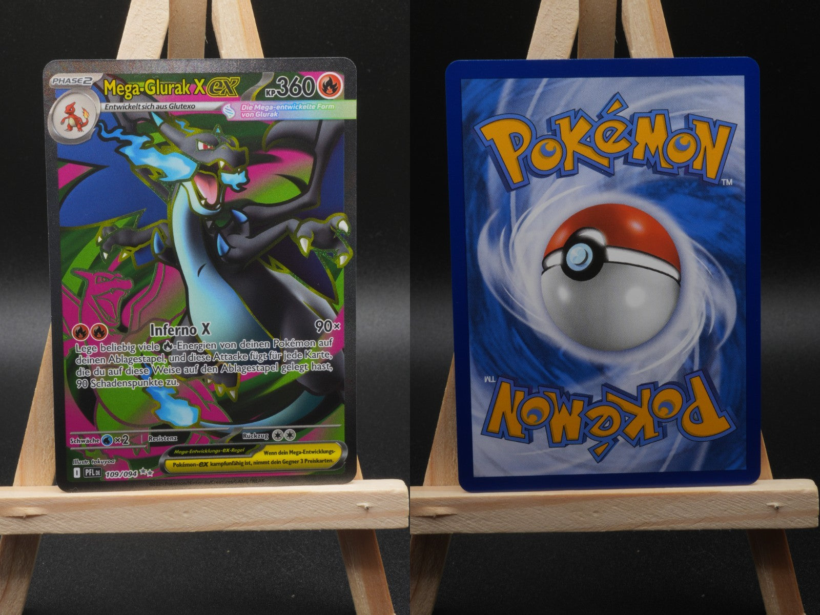 Mega Glurak X ex PFL 109 Fatale Flammen Pokémon Karte Deutsch Near Mint