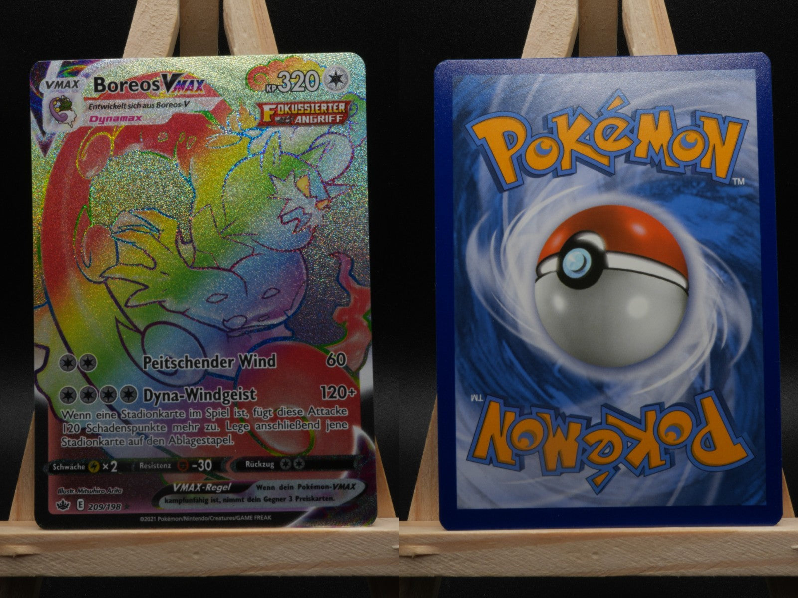 Boreos VMAX 209/198 Rainbow Rare Schaurige Herrschaft DE NM Pokémon