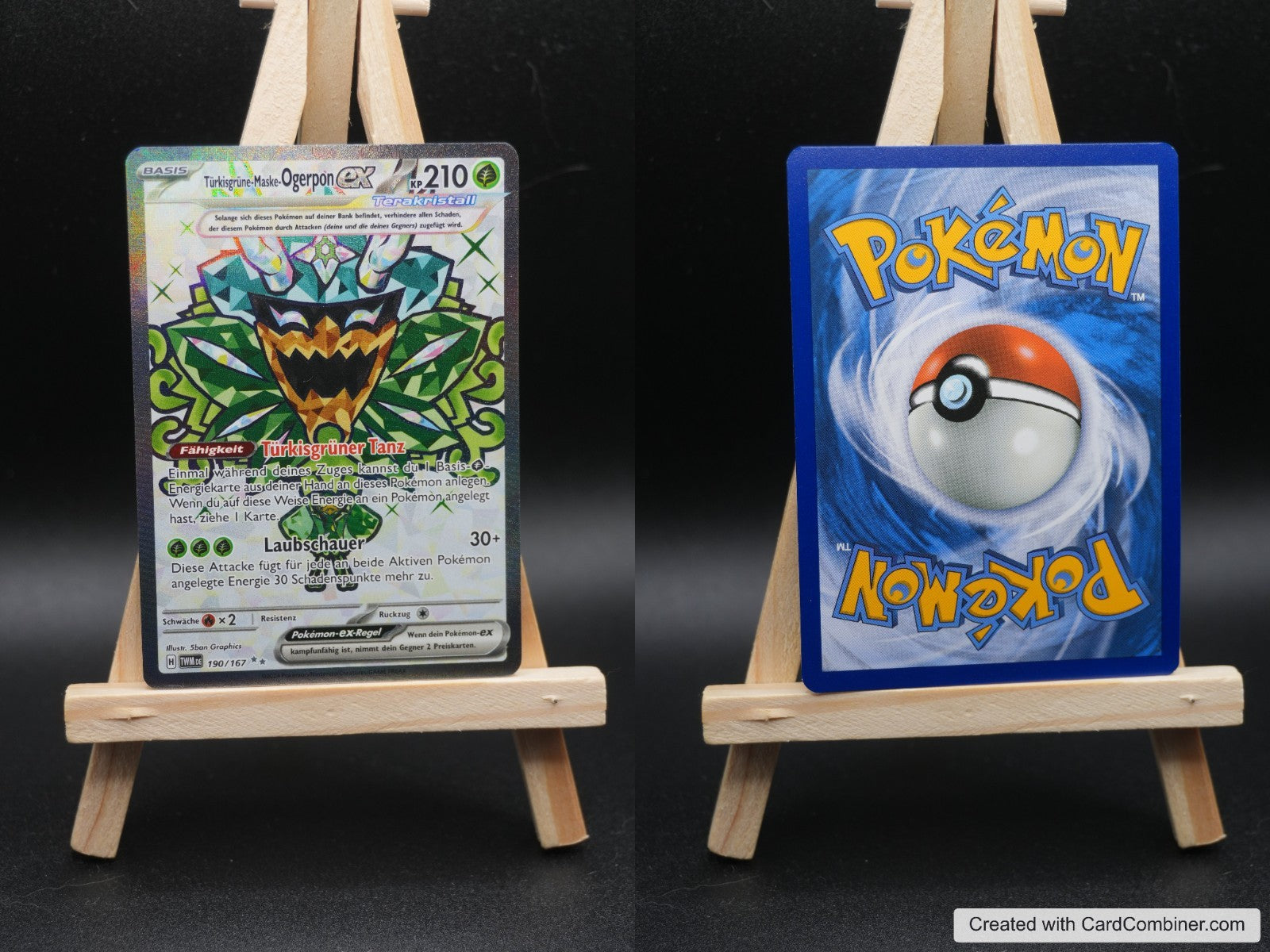 Türkisgrüne Maske Ogerpon ex TWM 190 Maskerade im Zwielicht Pokémon Karte