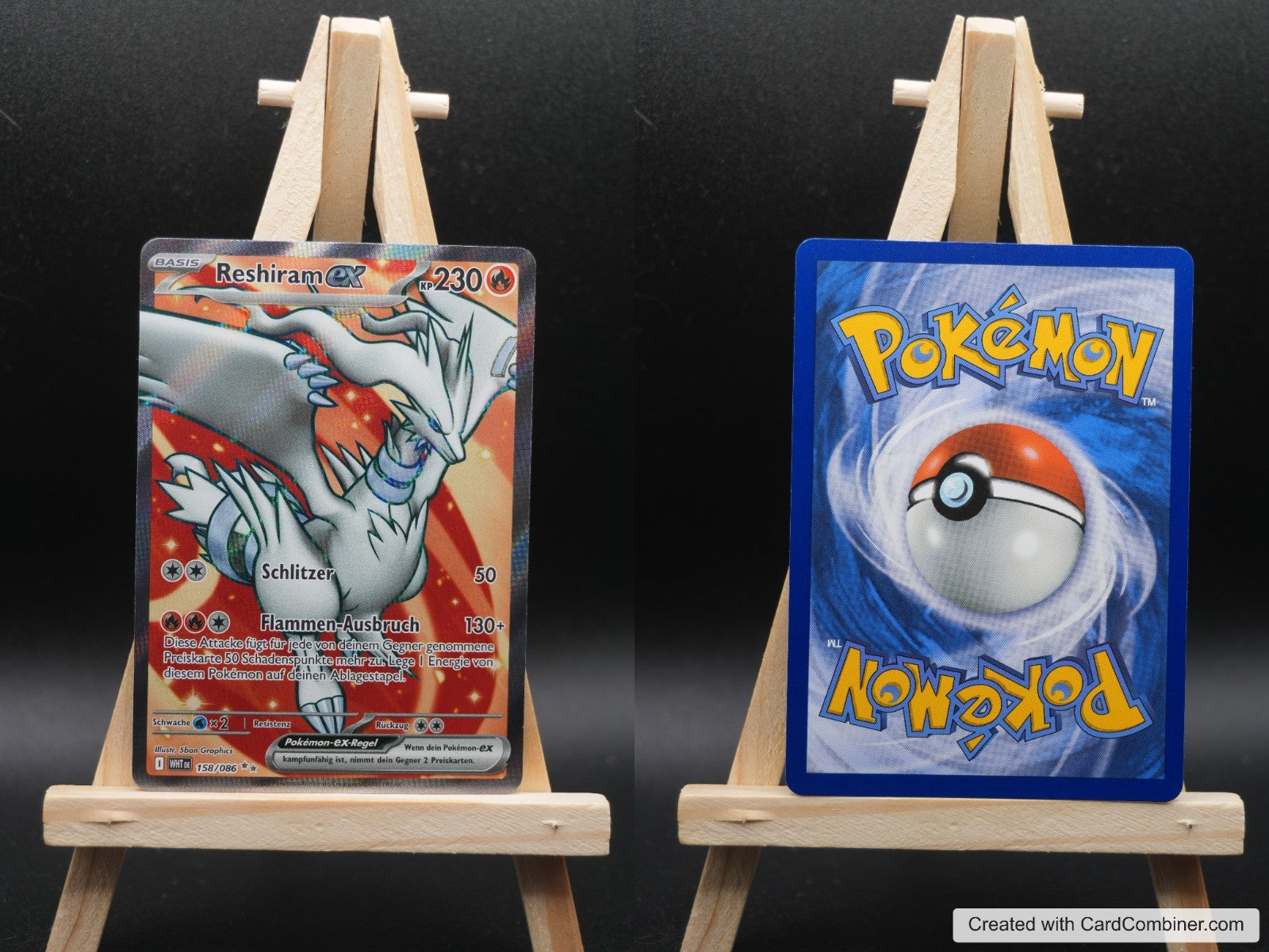 Reshiram ex WHT 158 Weiße Flammen Pokémon Karte Deutsch Near Mint