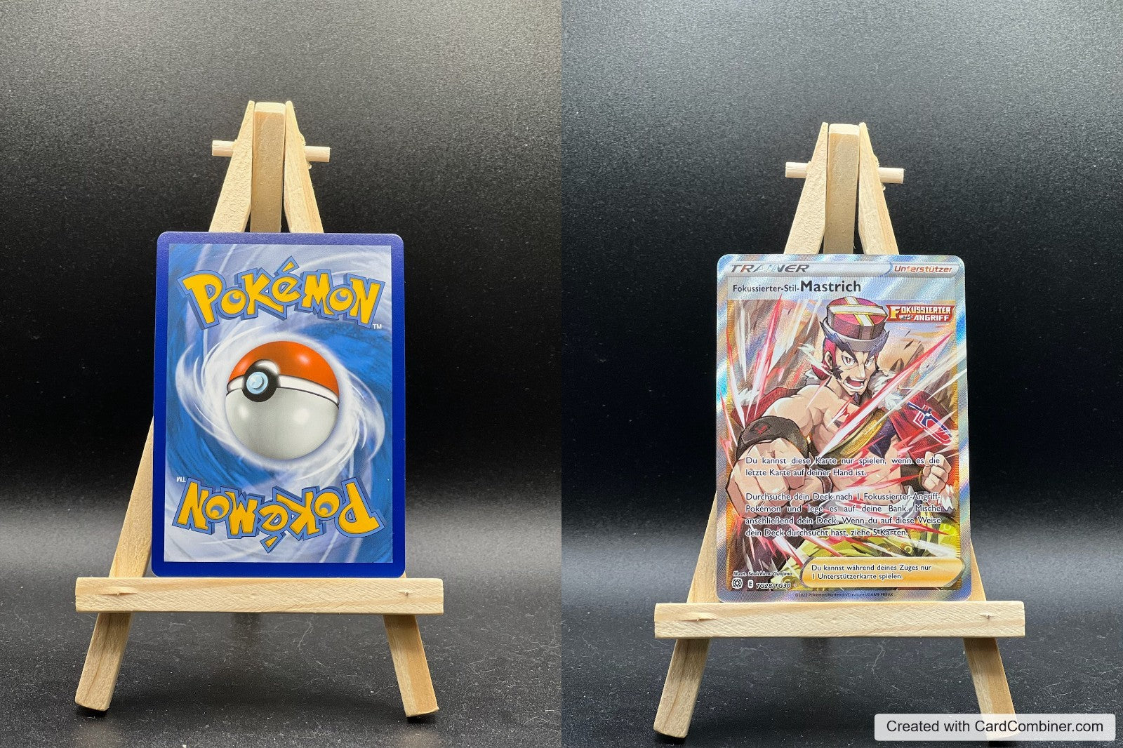 Fokussierter-Stil-Mastrich BRS TG28 Strahlende Sterne Pokémon Karte Deutsch Near