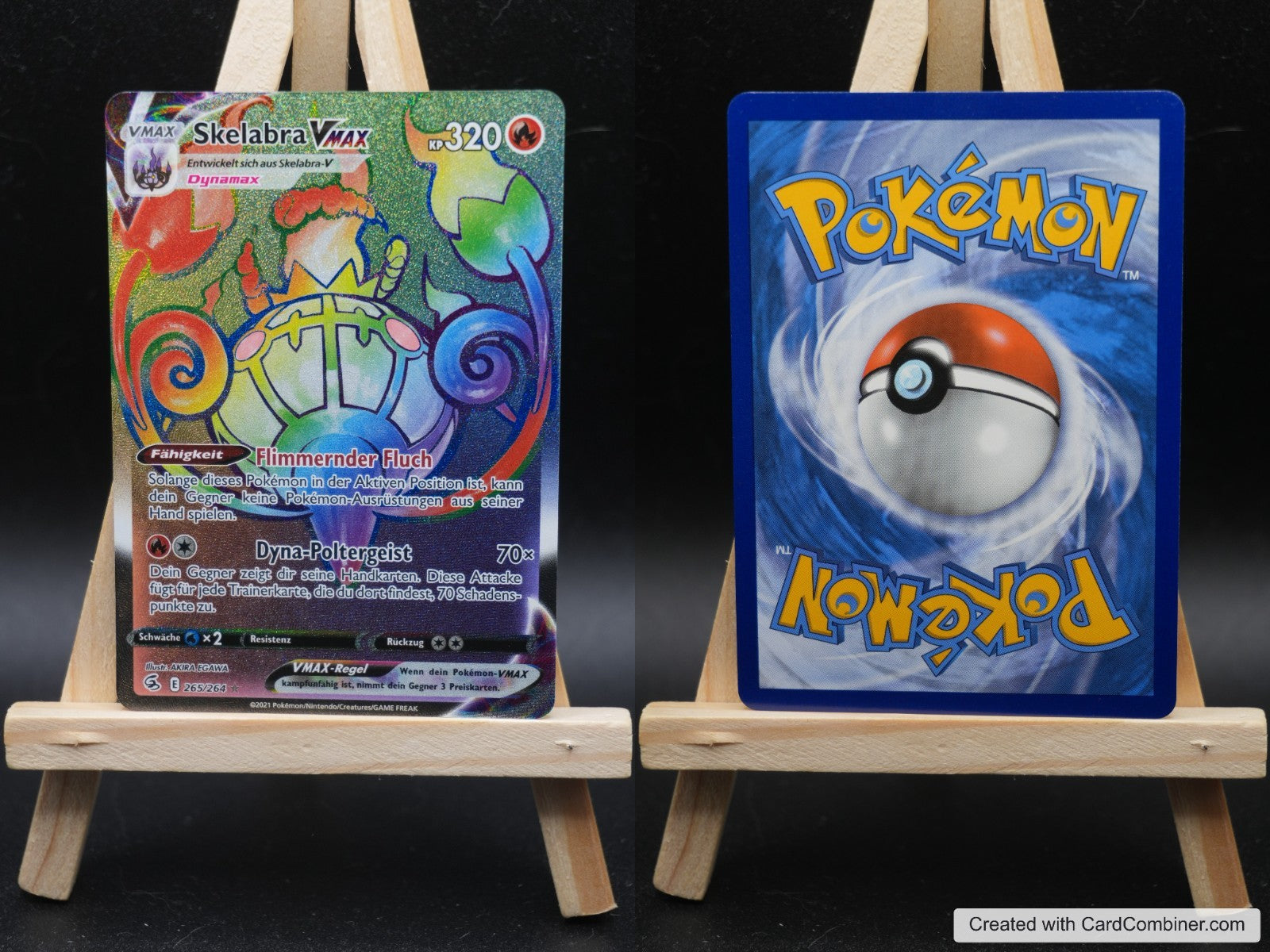 Skelabra VMAX FST 265 Fusionsangriff Pokémon Karte Deutsch Near Mint