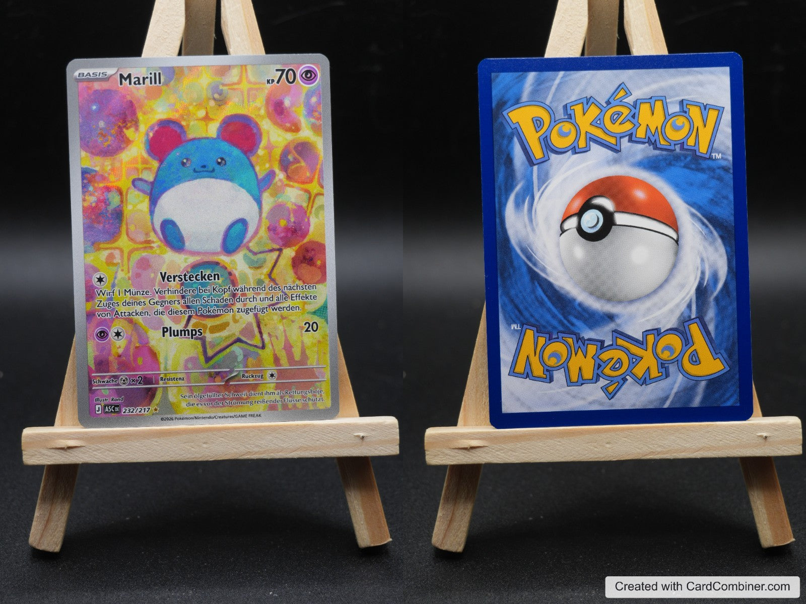 Marill ASC 232 Erhabene Helden Pokémon Karte Deutsch Near Mint