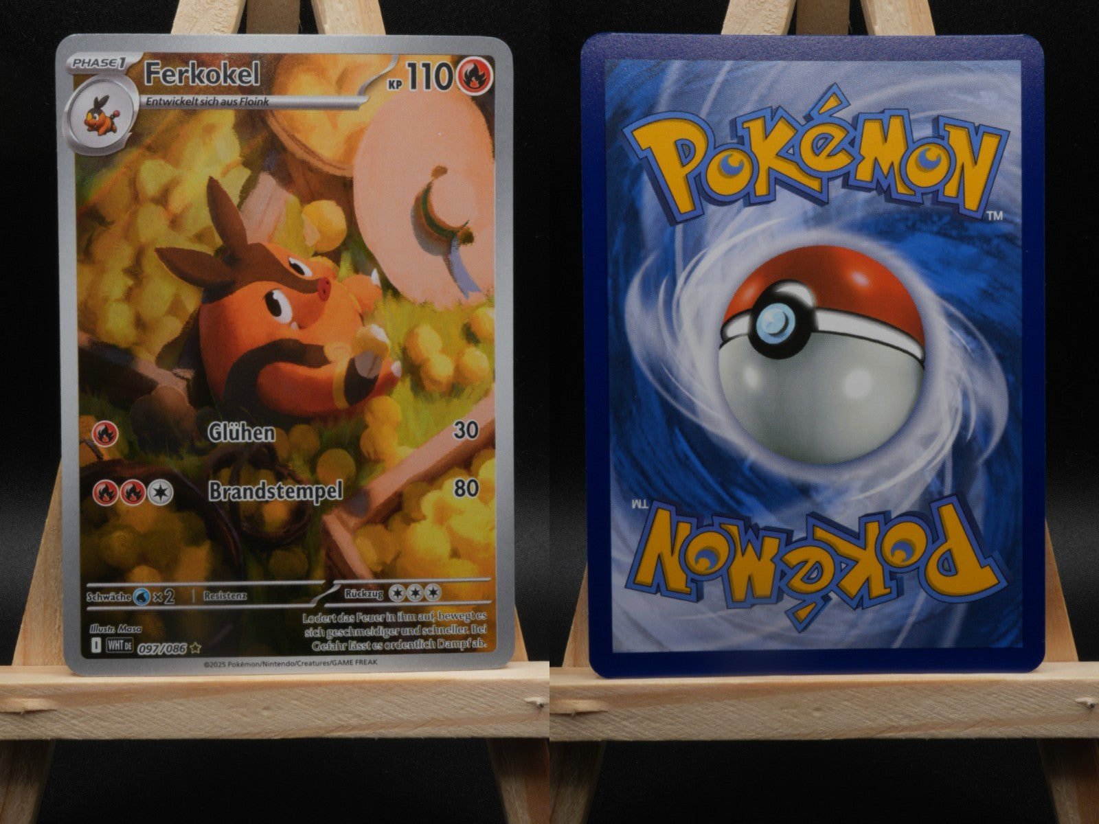 Ferkokel 097/086 Illustration Rare Weiße Flammen DE NM Pokémon