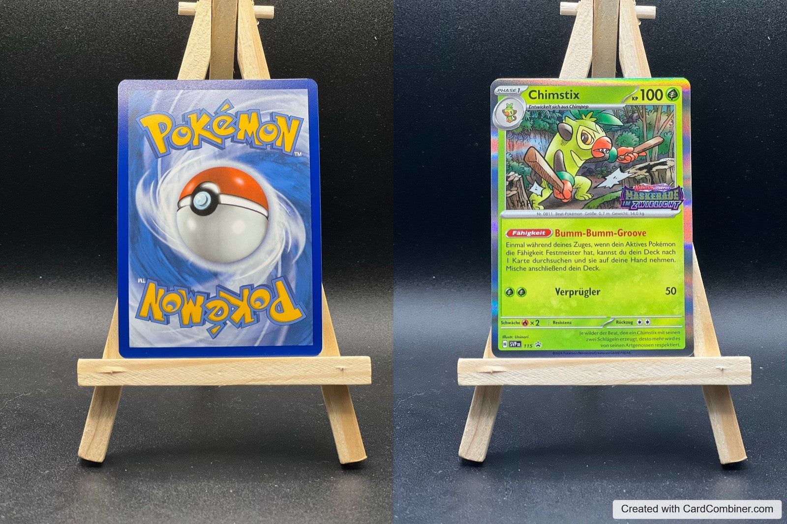 Chimstix SVP 115 SV Black Star Promo Pokémon Karte Deutsch Near Mint STAFF STAMP