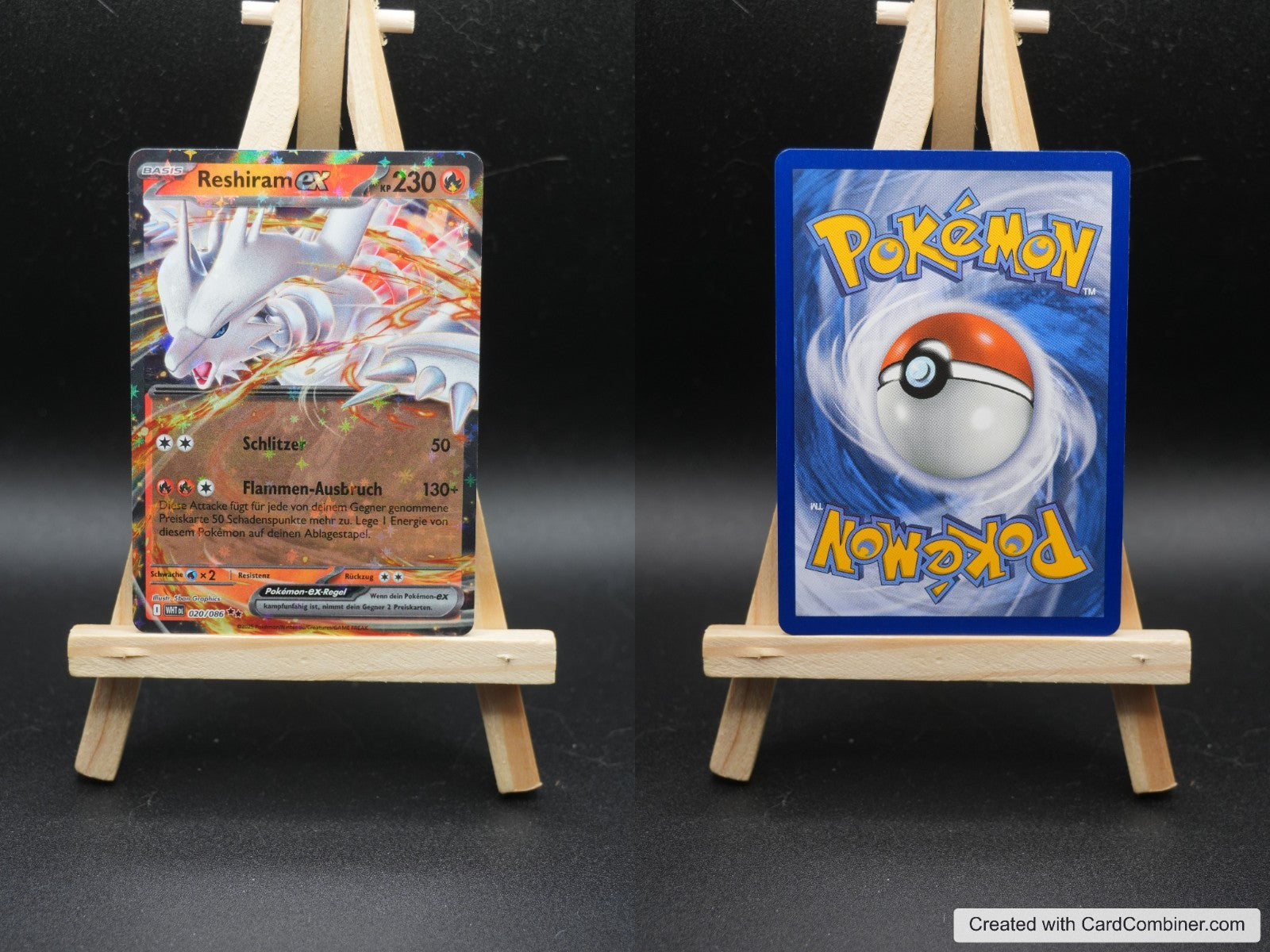 Reshiram ex WHT 020 Weiße Flammen Pokémon Karte Deutsch Near Mint