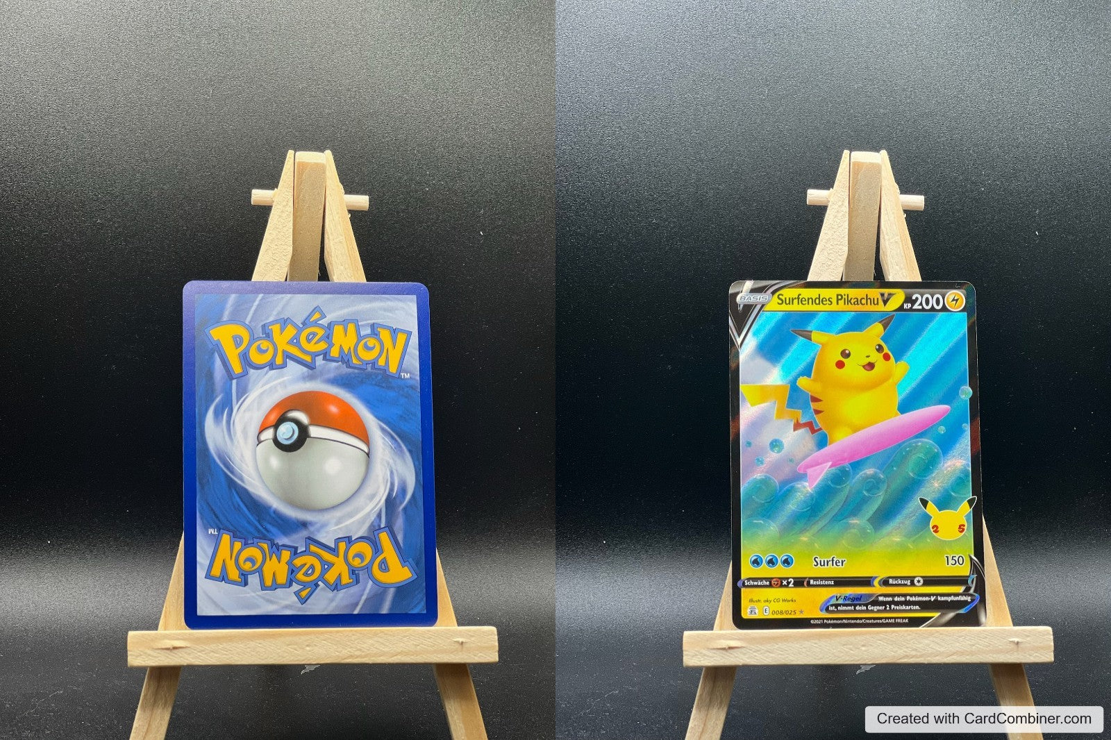 Surfendes Pikachu V CEL 008 Celebrations Pokémon Karte Deutsch Near Mint