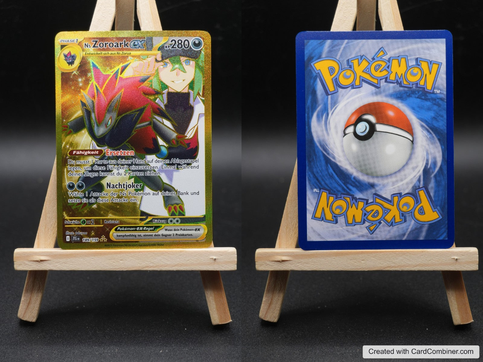 Ns Zoroark ex JTG 189 Reisegefährten Pokémon Karte Deutsch Near Mint