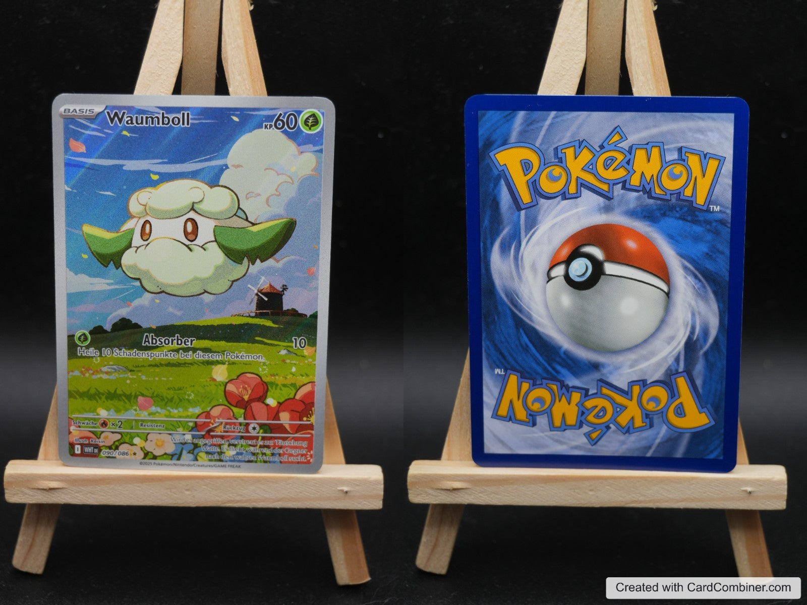 Waumboll WHT 090 Weiße Flammen Pokémon Karte Deutsch Near Mint