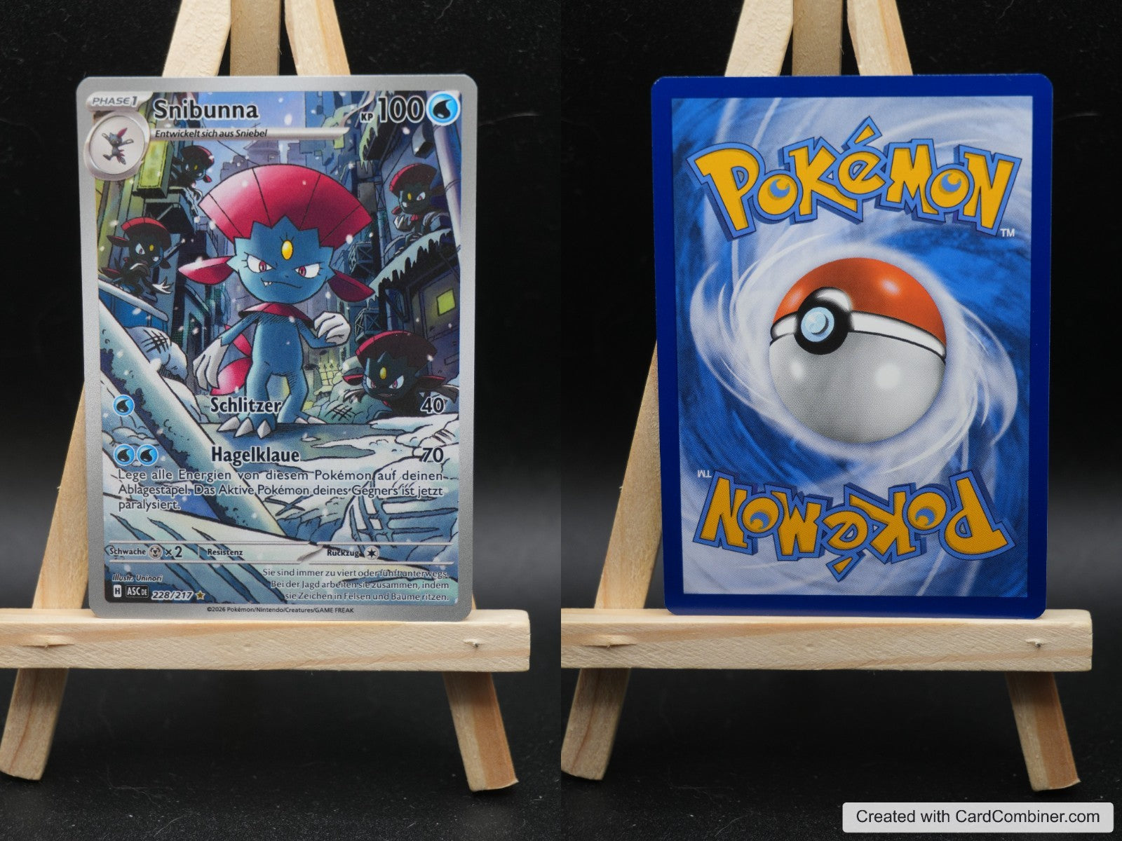Snibunna ASC 228 Erhabene Helden Pokémon Karte Deutsch Near Mint