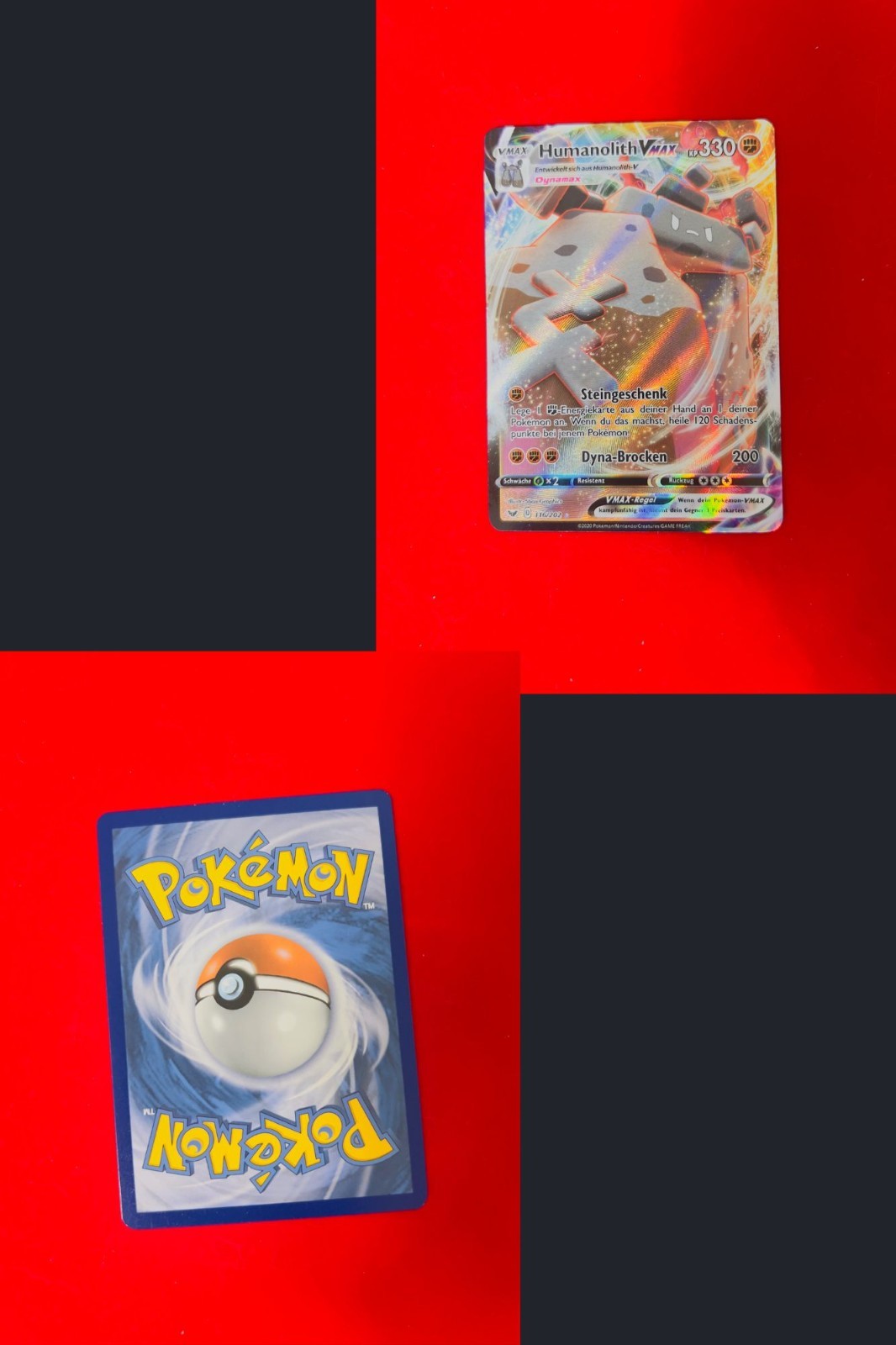 Humanolith VMAX SSH 116 Schwert & Schild Pokémon Karte Deutsch Near Mint