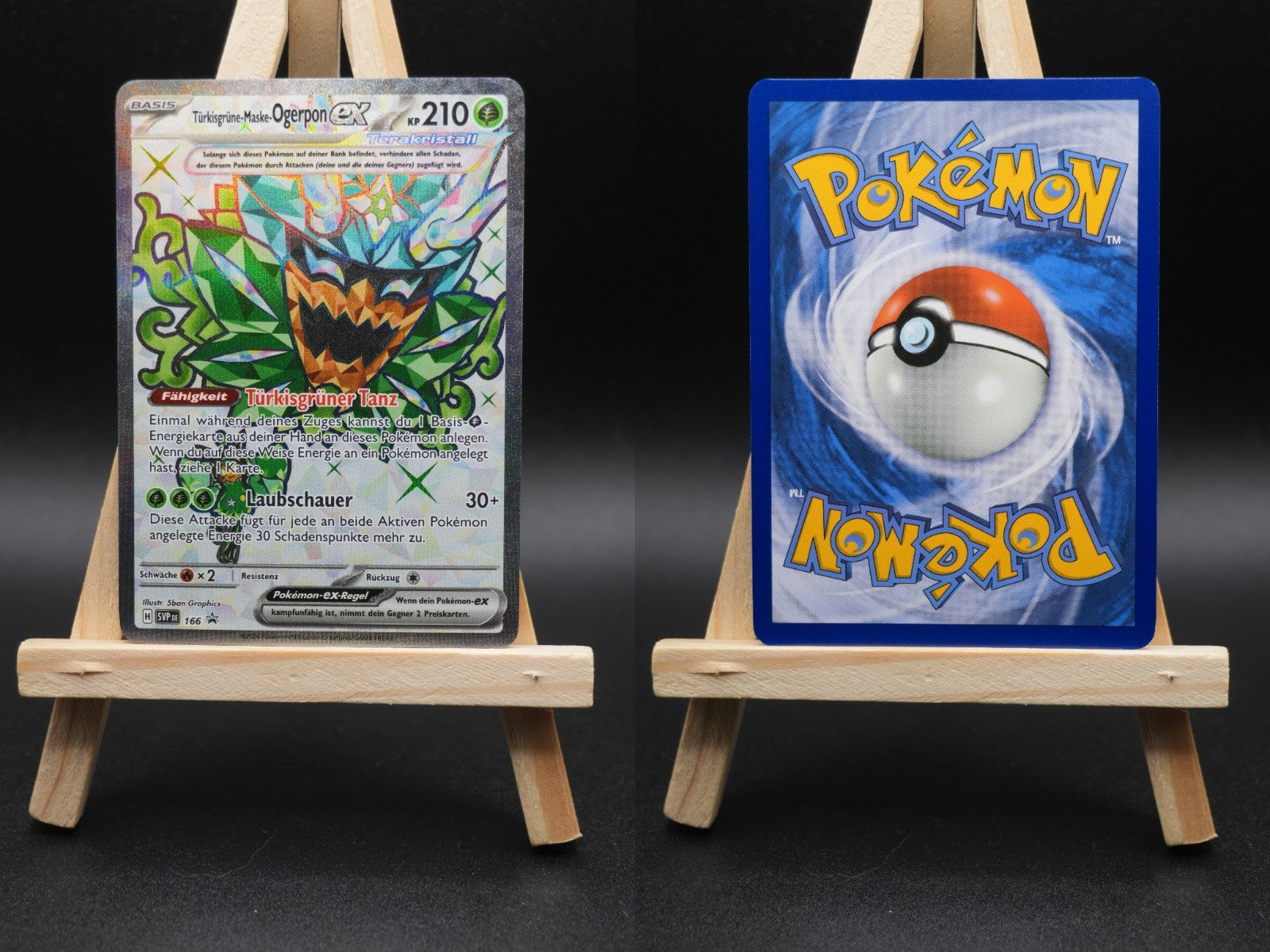 Türkisgrüne Maske Ogerpon ex SVP 166 SV Black Star Promos Pokémon Karte Deutsch