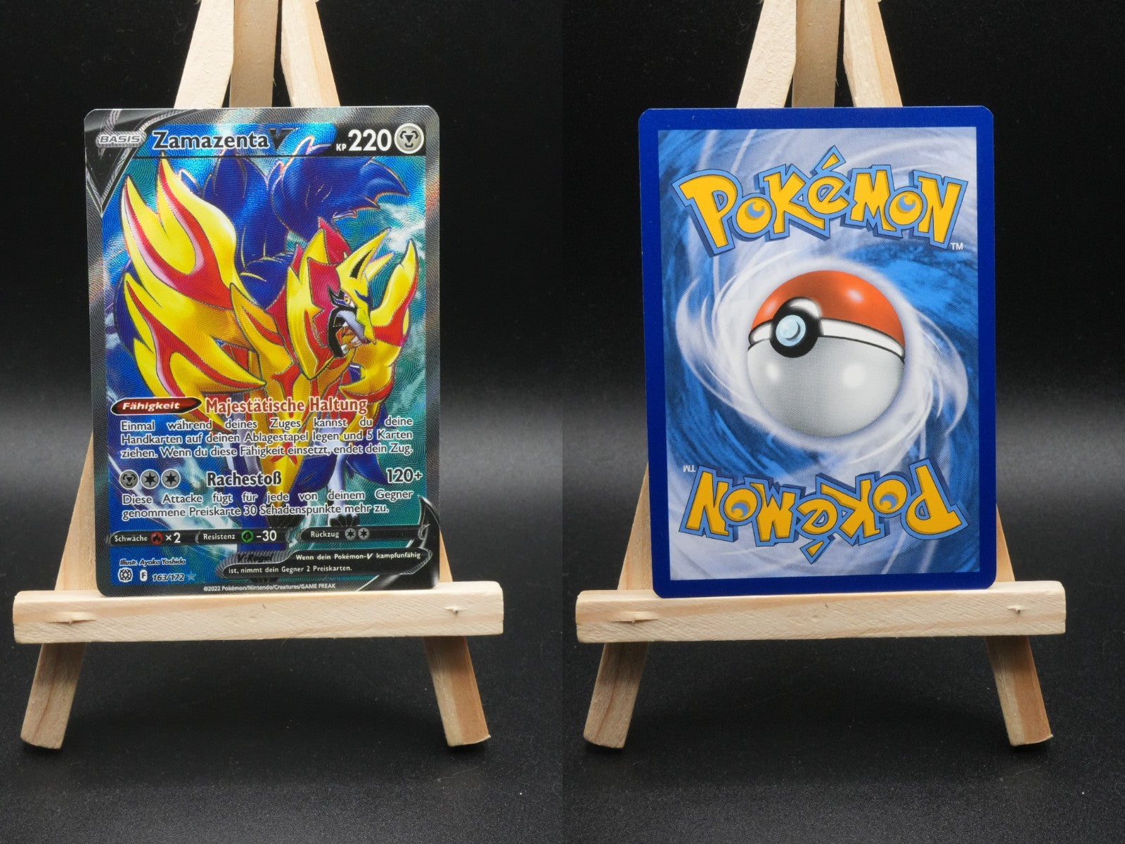 Zamazenta V BRS 163 Strahlende Sterne Pokémon Karte Deutsch Near Mint