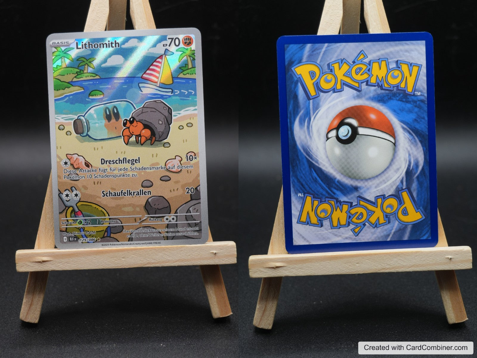 Lithomith BLK 129 Schwarze Blitze Pokémon Karte Deutsch Near Mint