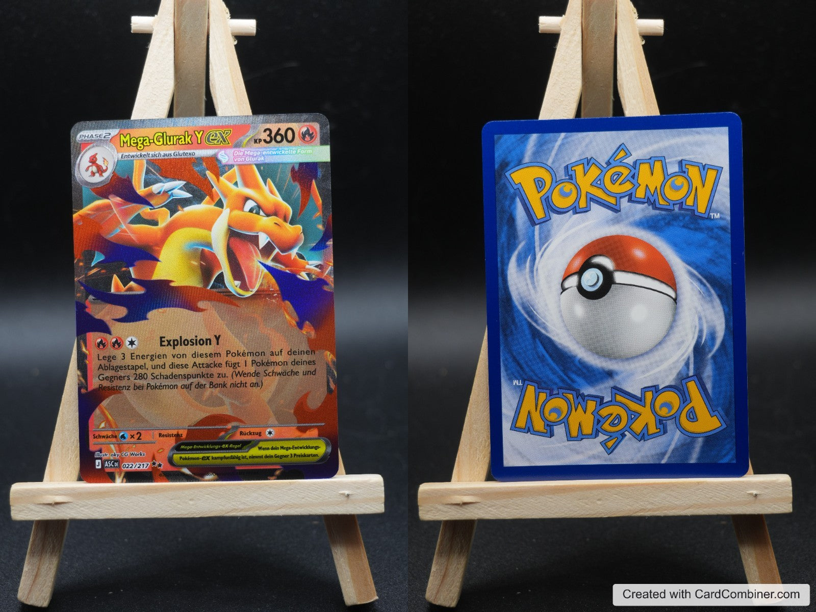 Mega Glurak Y ex ASC 022 Erhabene Helden Pokémon Karte Deutsch Near Mint
