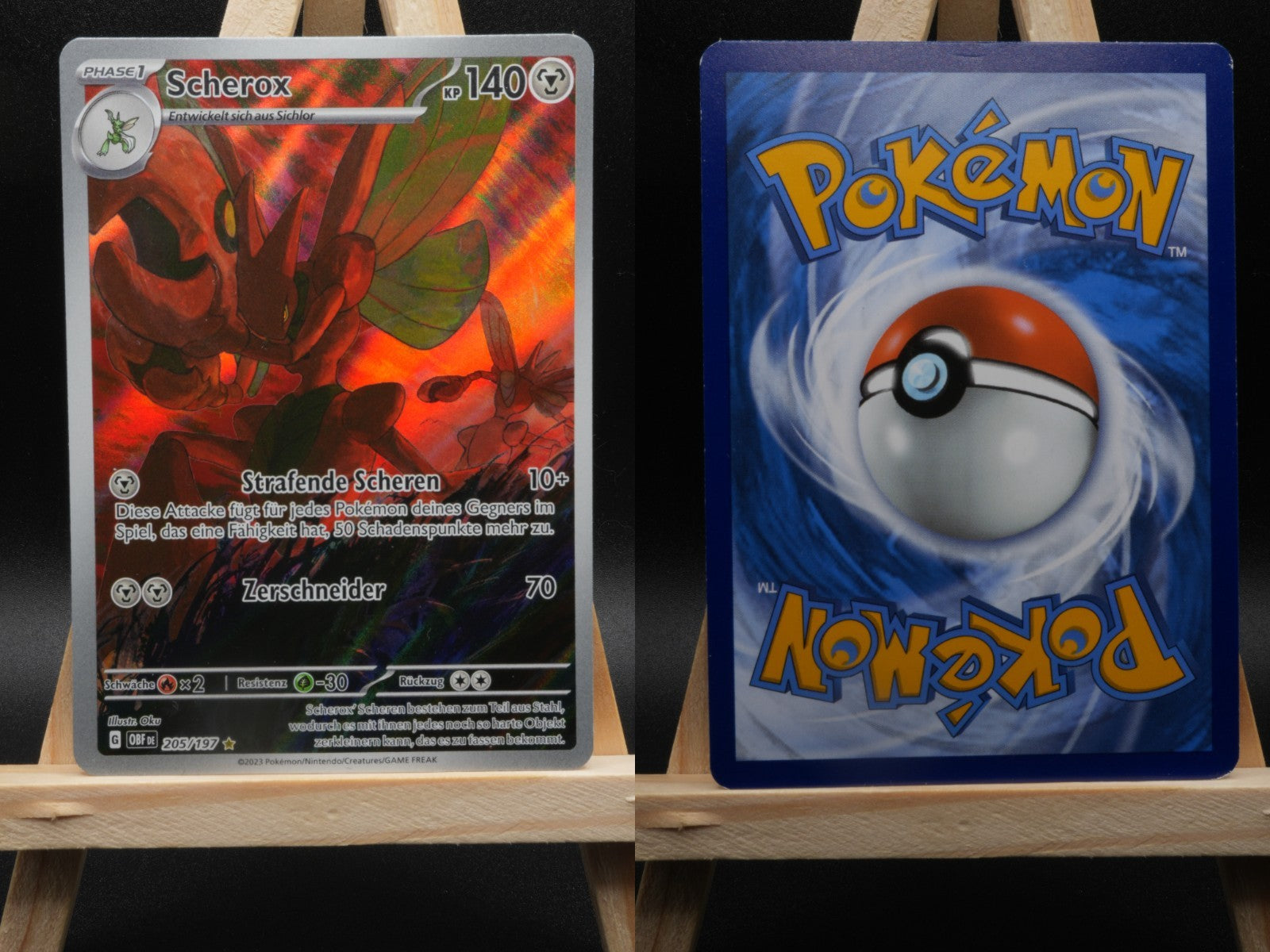 Scherox 205/197 Illustration Rare Obsidianflammen DE NM Pokémon