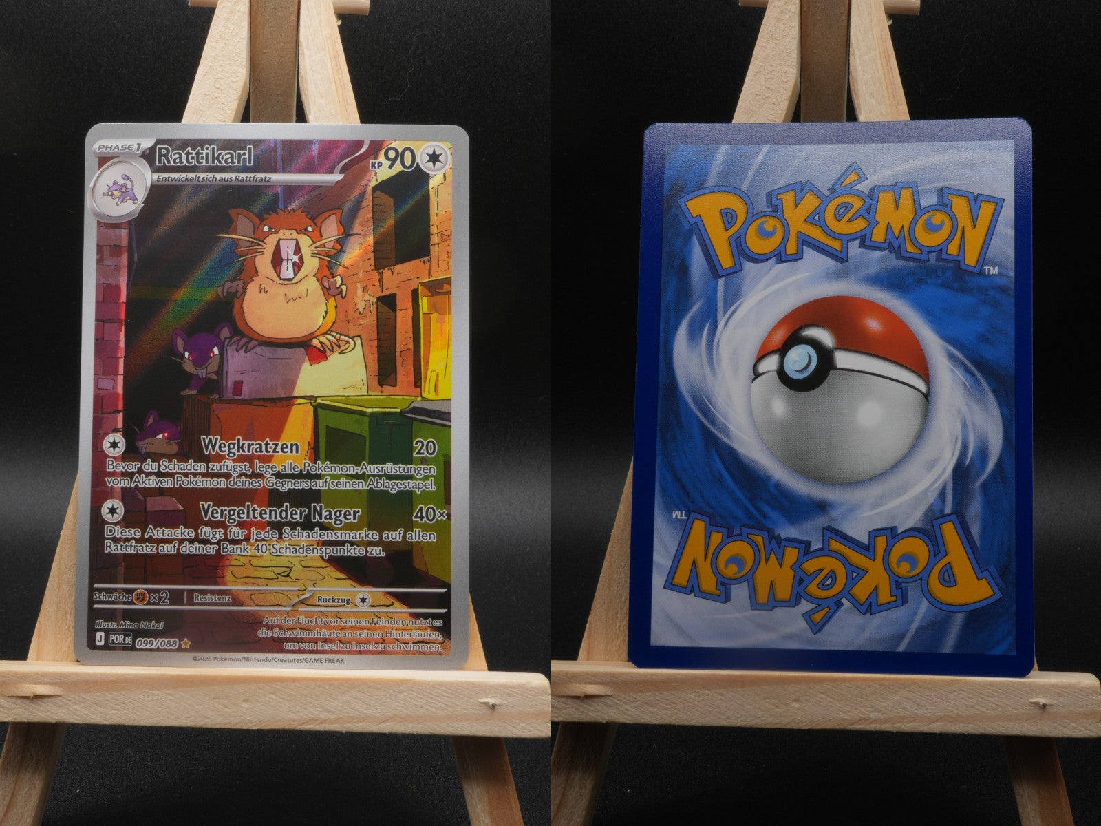 Rattikarl POR 099 Optimale Ordnung Pokémon Karte Deutsch Near Mint
