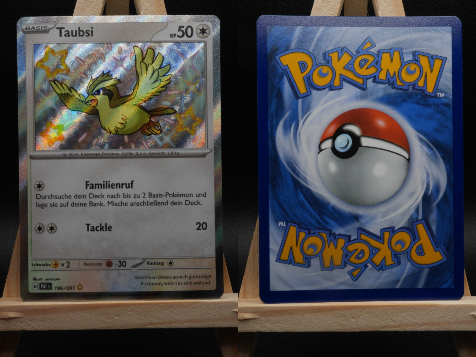 Taubsi 196/091 Shiny Rare Paldeas Schicksale DE NM Pokémon