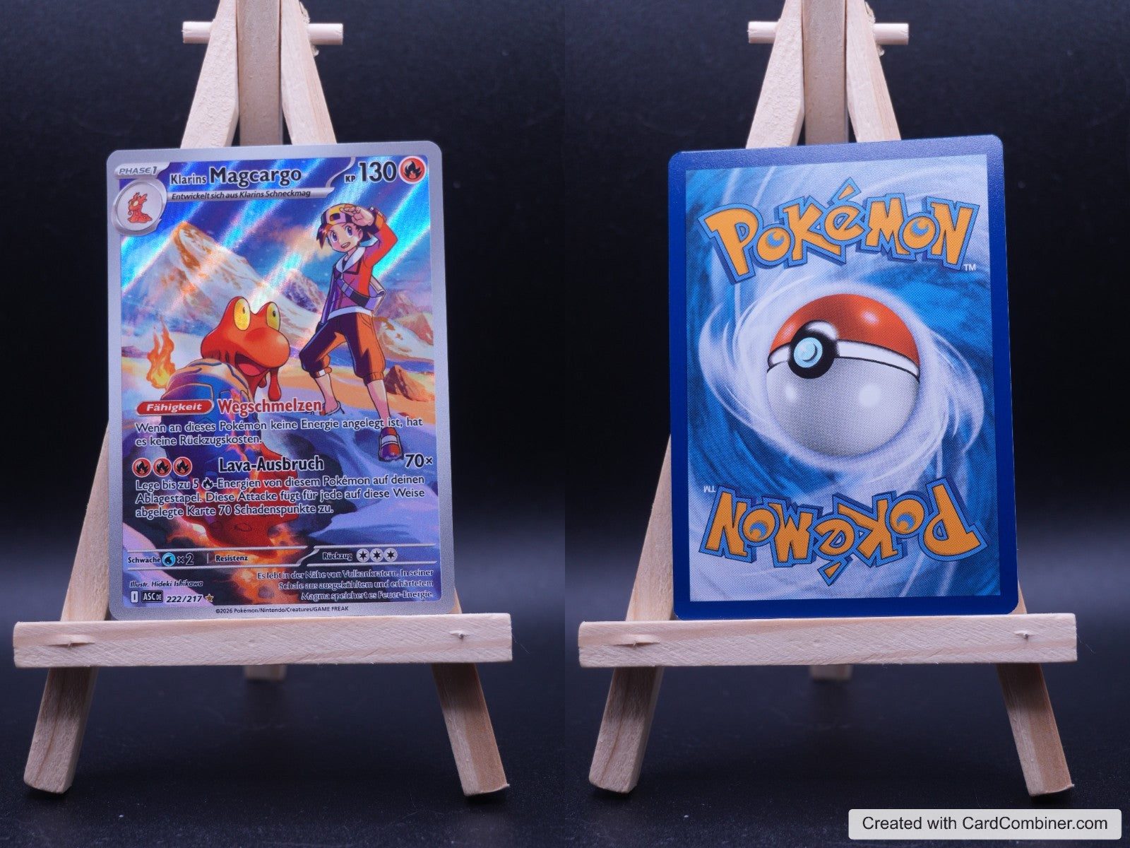 Klarins Magcargo ASC 222 Erhabene Helden Pokémon Karte Deutsch Near Mint