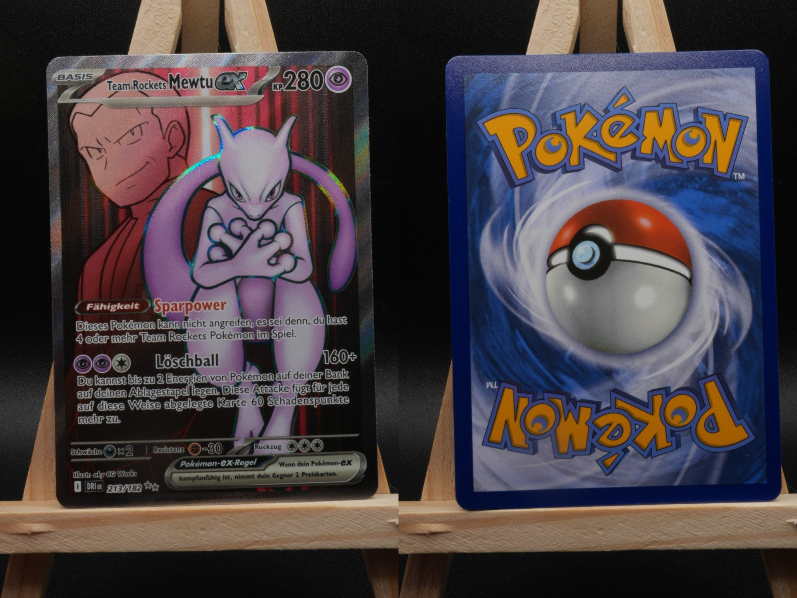 Team Rockets Mewtu ex 213/182 Ultra Rare Ewige Rivalen DE NM Pokémon